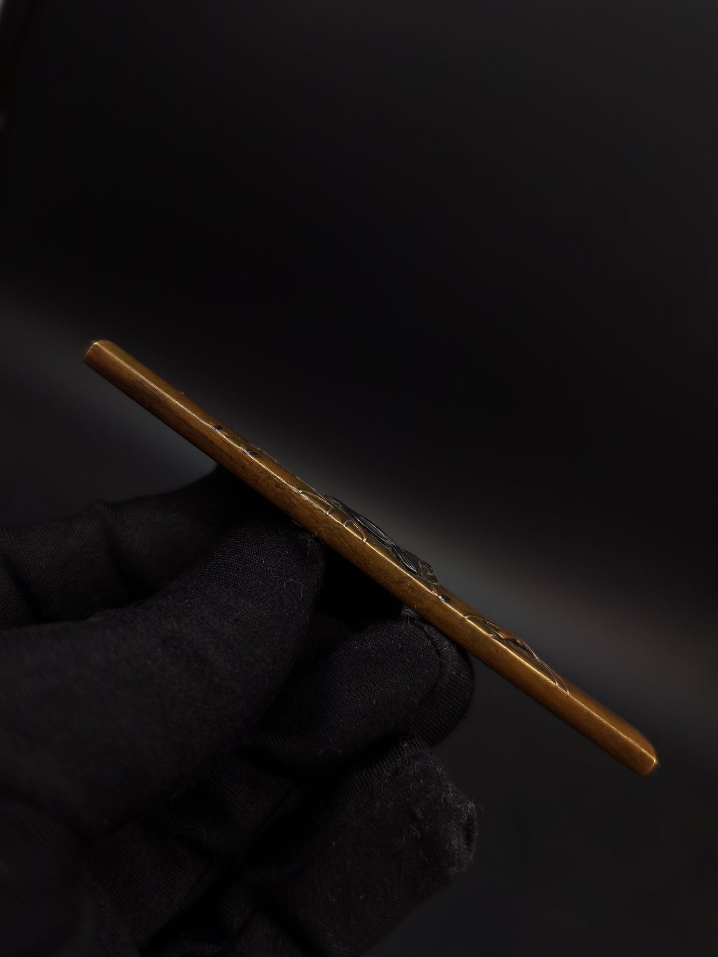 Japanese Reeds and Waterfowl Pattern Kozuka for wakziashi and tanto Edo period antique D110