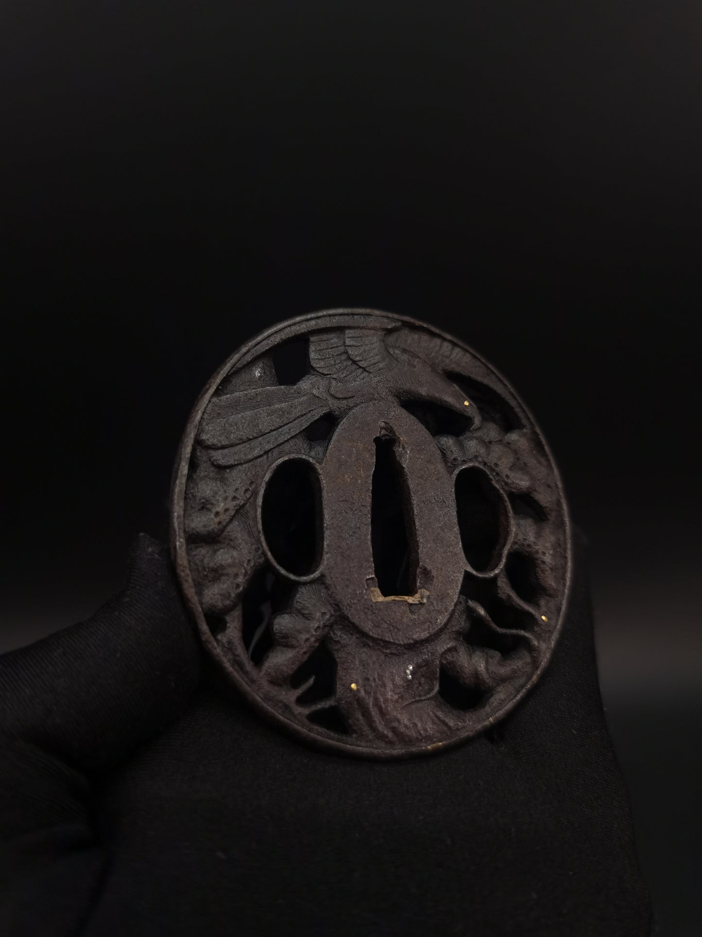 Japanese Pine and Eagle Tsuba for Katana and Wakziashi Edo Period Antique A199