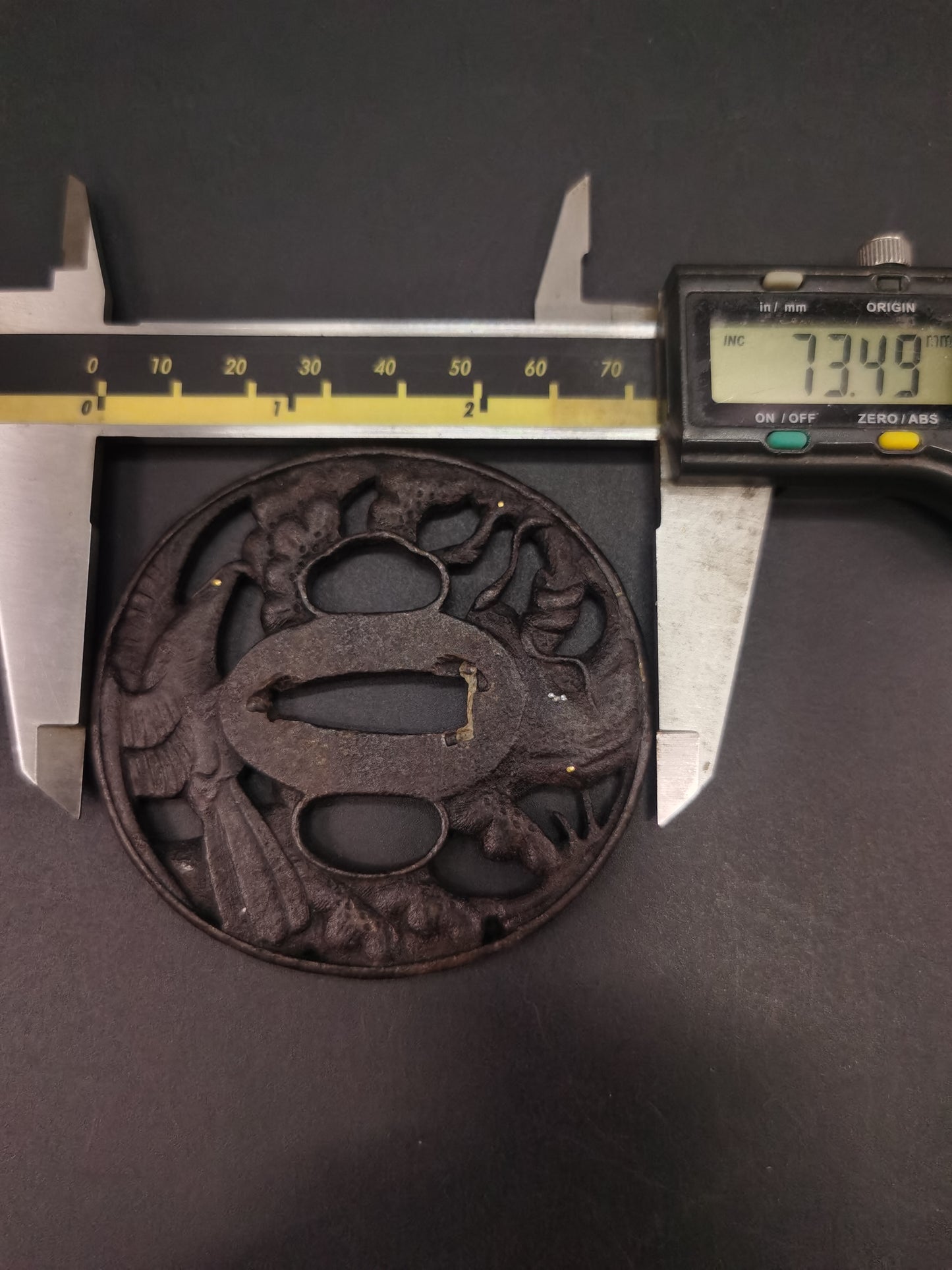 Japanese Pine and Eagle Tsuba for Katana and Wakziashi Edo Period Antique A199
