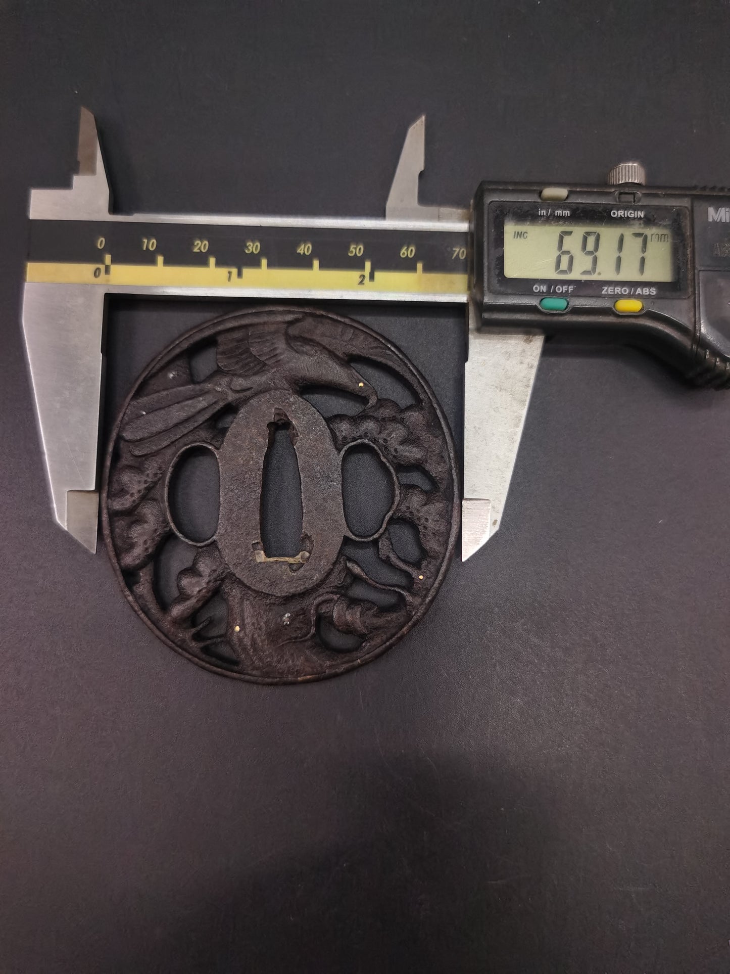 Japanese Pine and Eagle Tsuba for Katana and Wakziashi Edo Period Antique A199