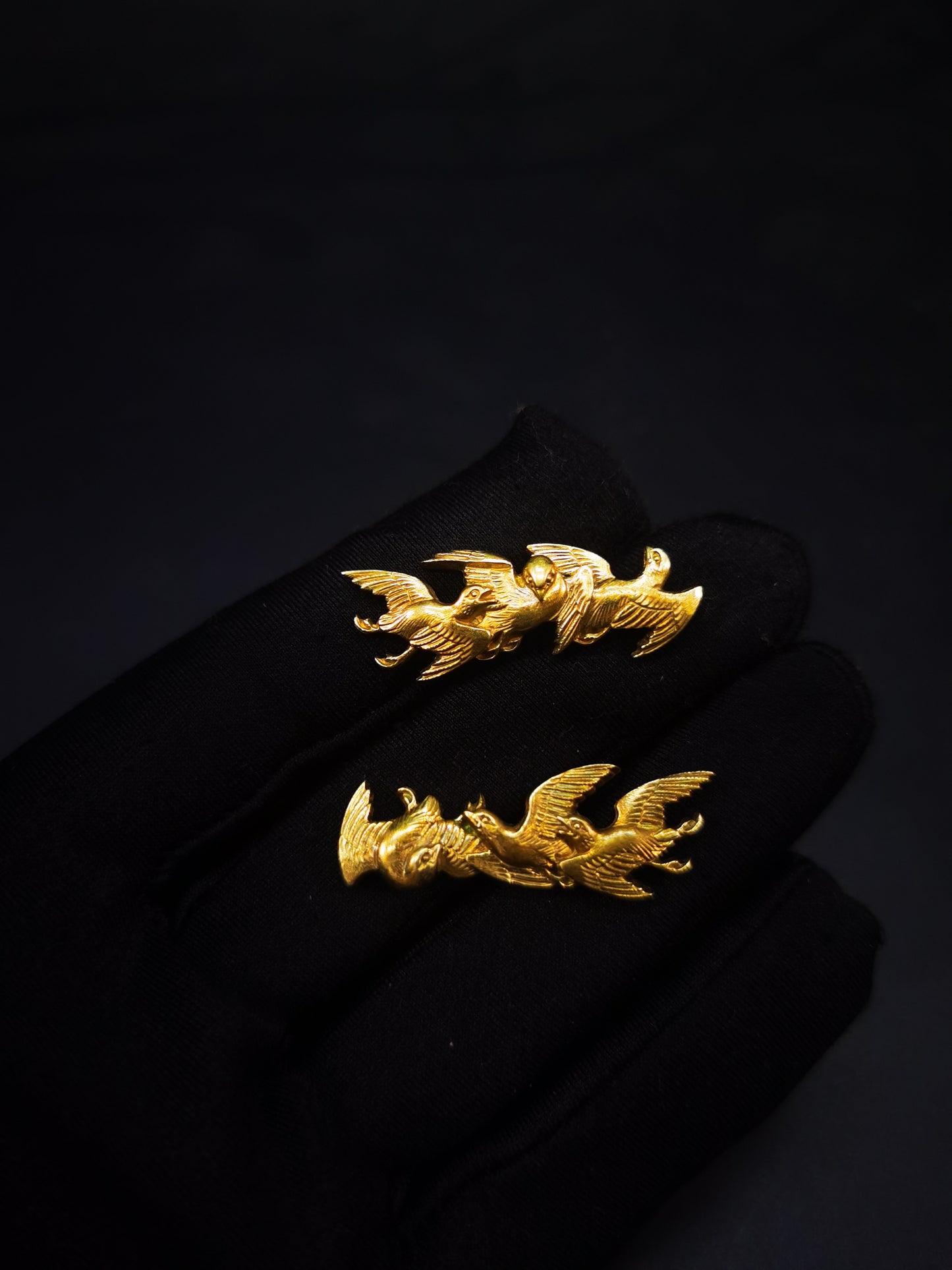 Japanese Type Three Little Birds Pattern Menuki for Katana and wakziashi, Y168