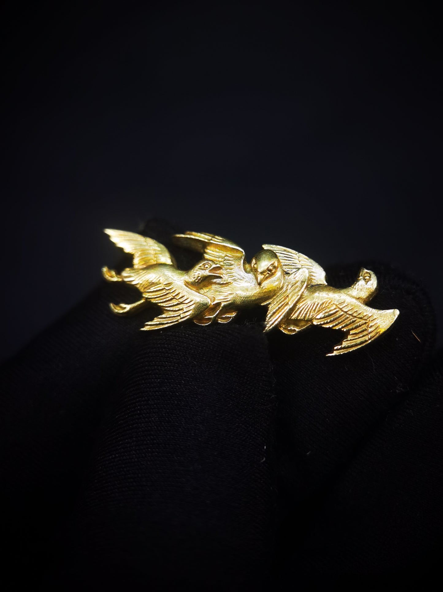 Japanese Type Three Little Birds Pattern Menuki for Katana and wakziashi, Y168