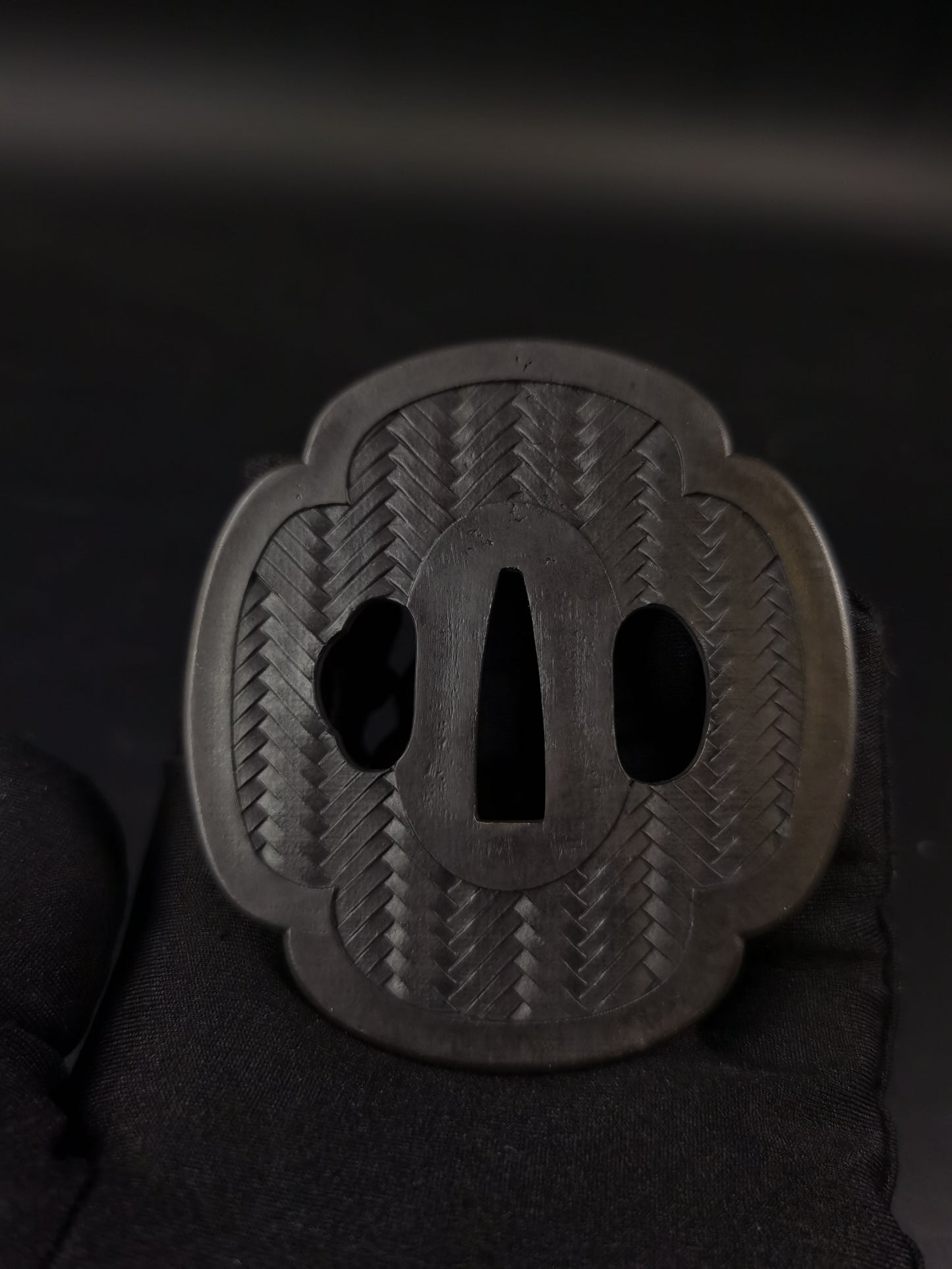 Japanese Type Plain Mat-Weave Quince Tsuba for Katana and Wakziashi, X008