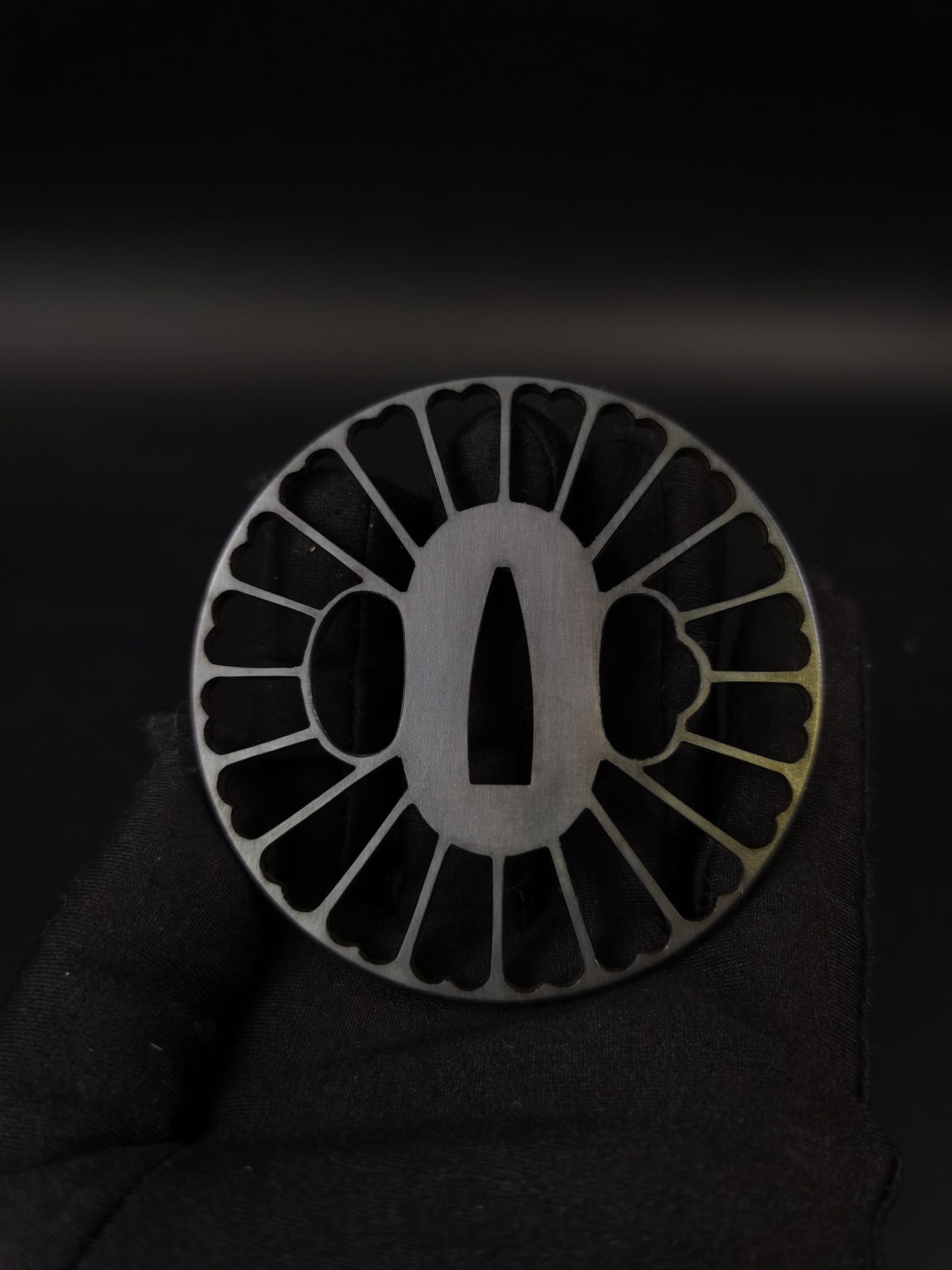 Japanese Type Kiku-mon Sukashi Tsuba for Katana and Wakziashi, X011