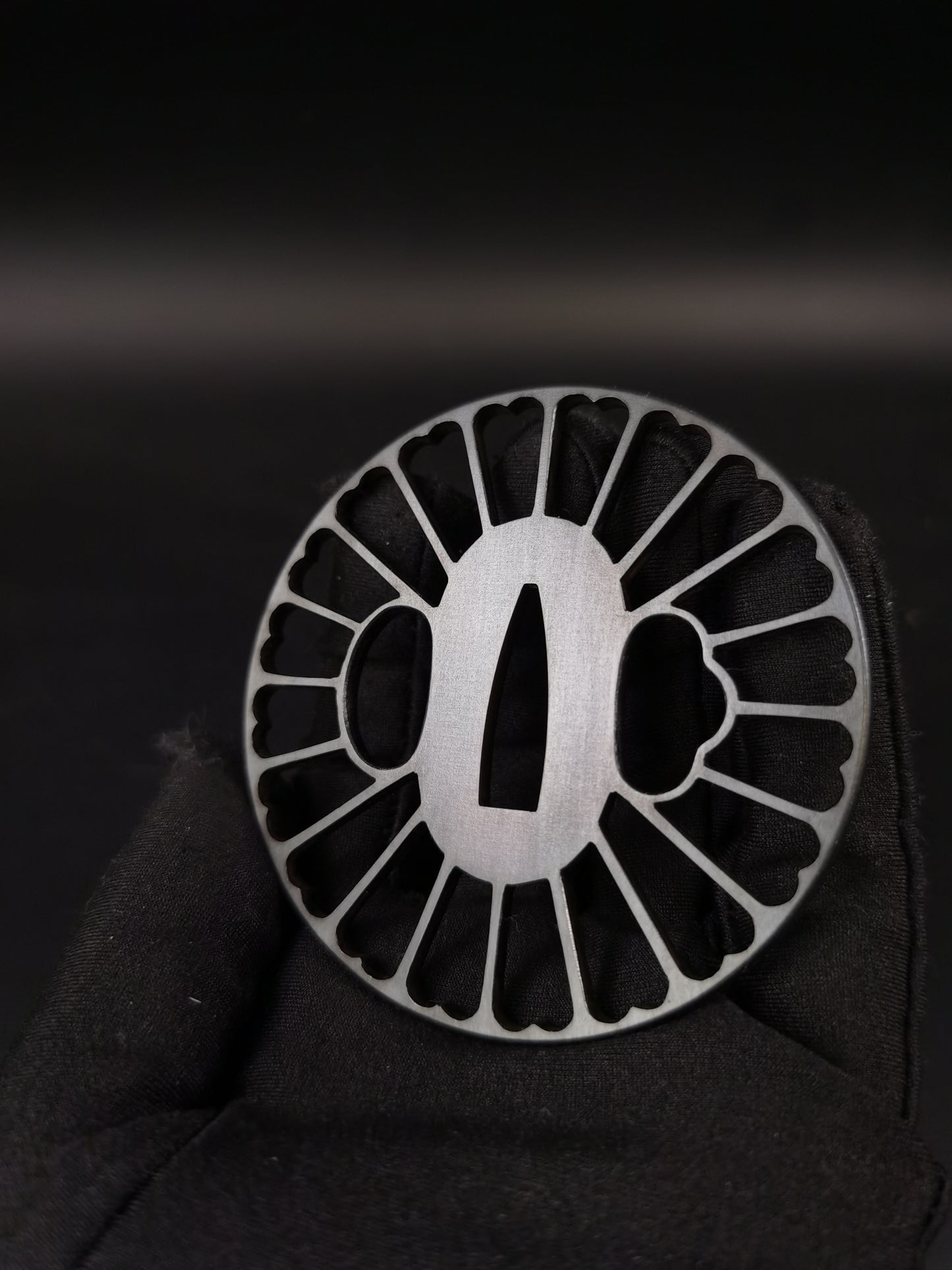Japanese Type Kiku-mon Sukashi Tsuba for Katana and Wakziashi, X011