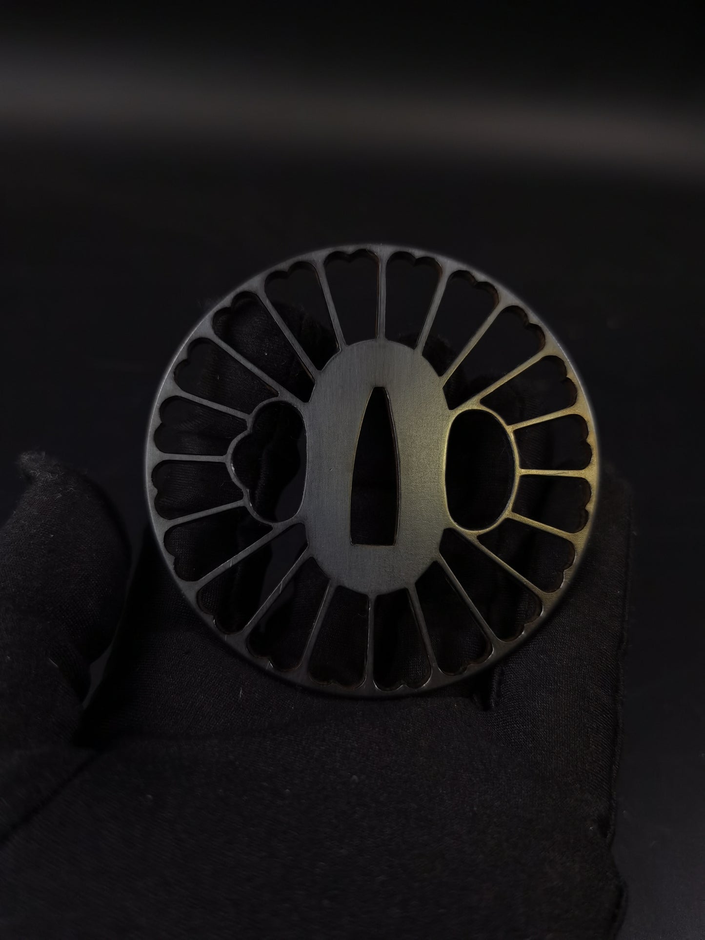 Japanese Type Kiku-mon Sukashi Tsuba for Katana and Wakziashi, X011