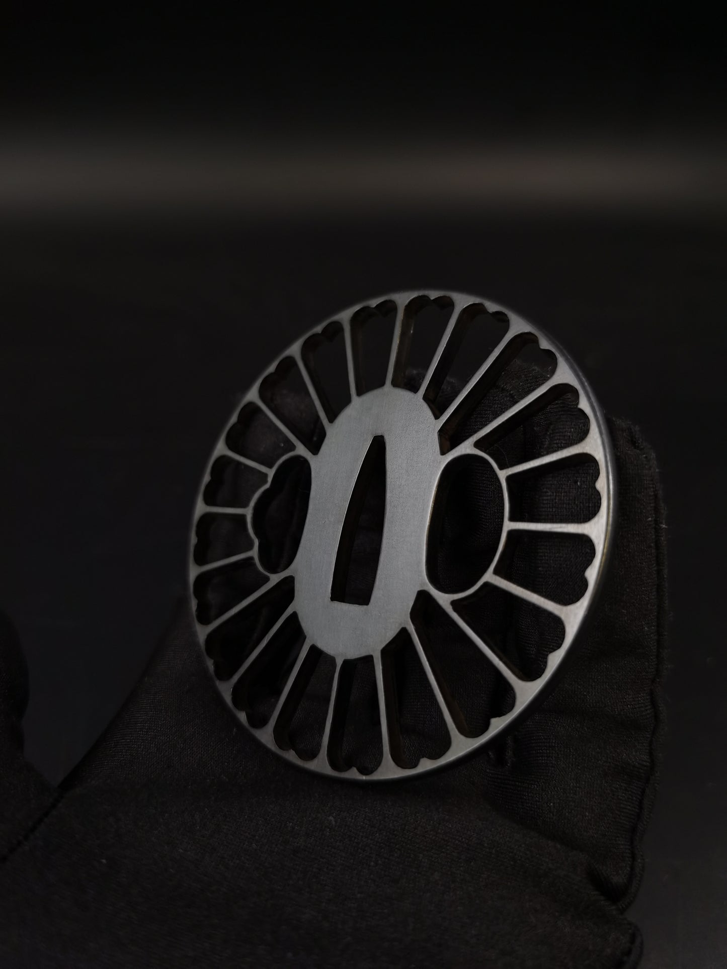 Japanese Type Kiku-mon Sukashi Tsuba for Katana and Wakziashi, X011