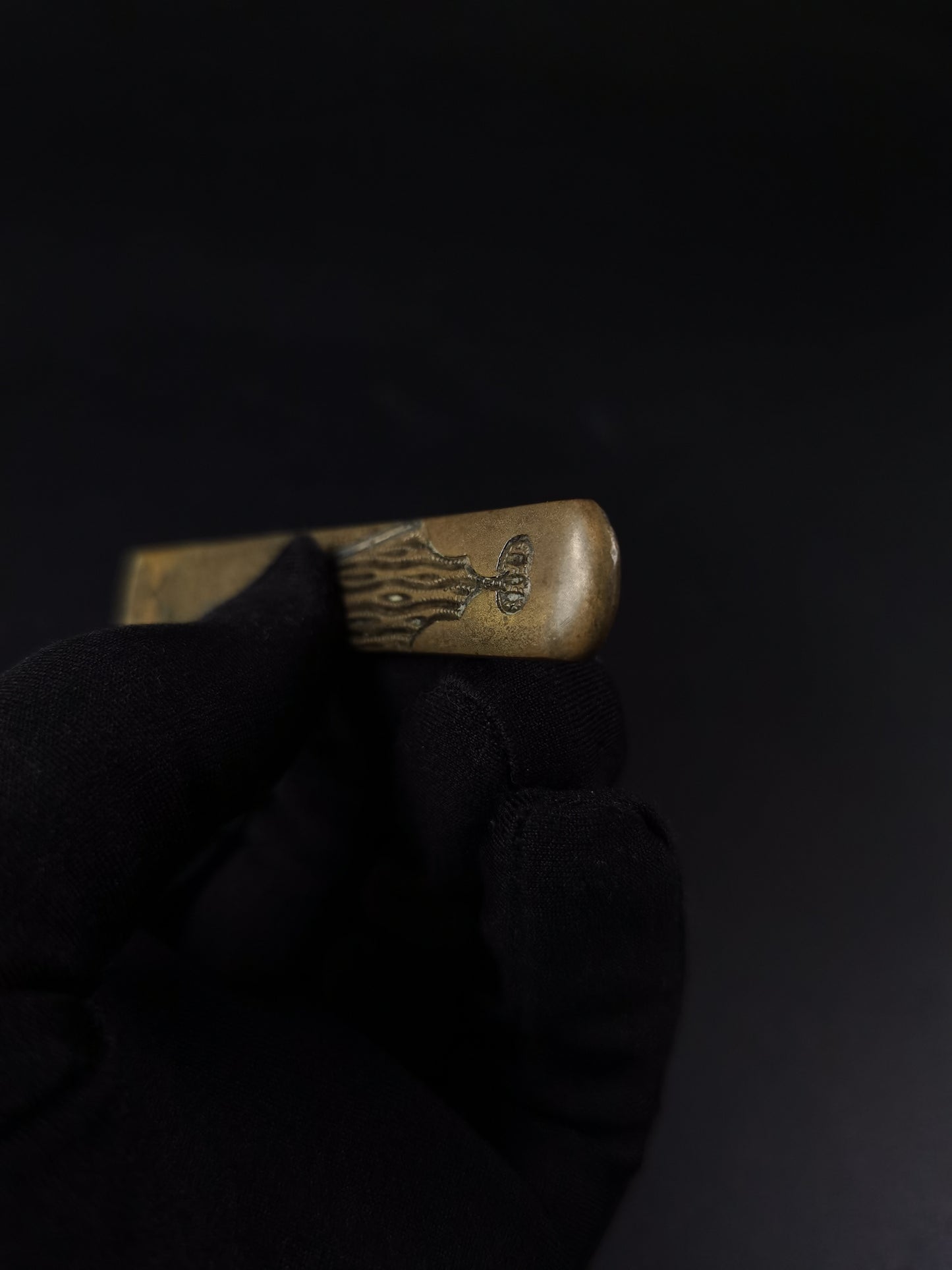 Japanese Brass Ground Matsushiro Design, Kozuka & Kogai Two-piece Set for wakziashi and tanto Edo period antique D129
