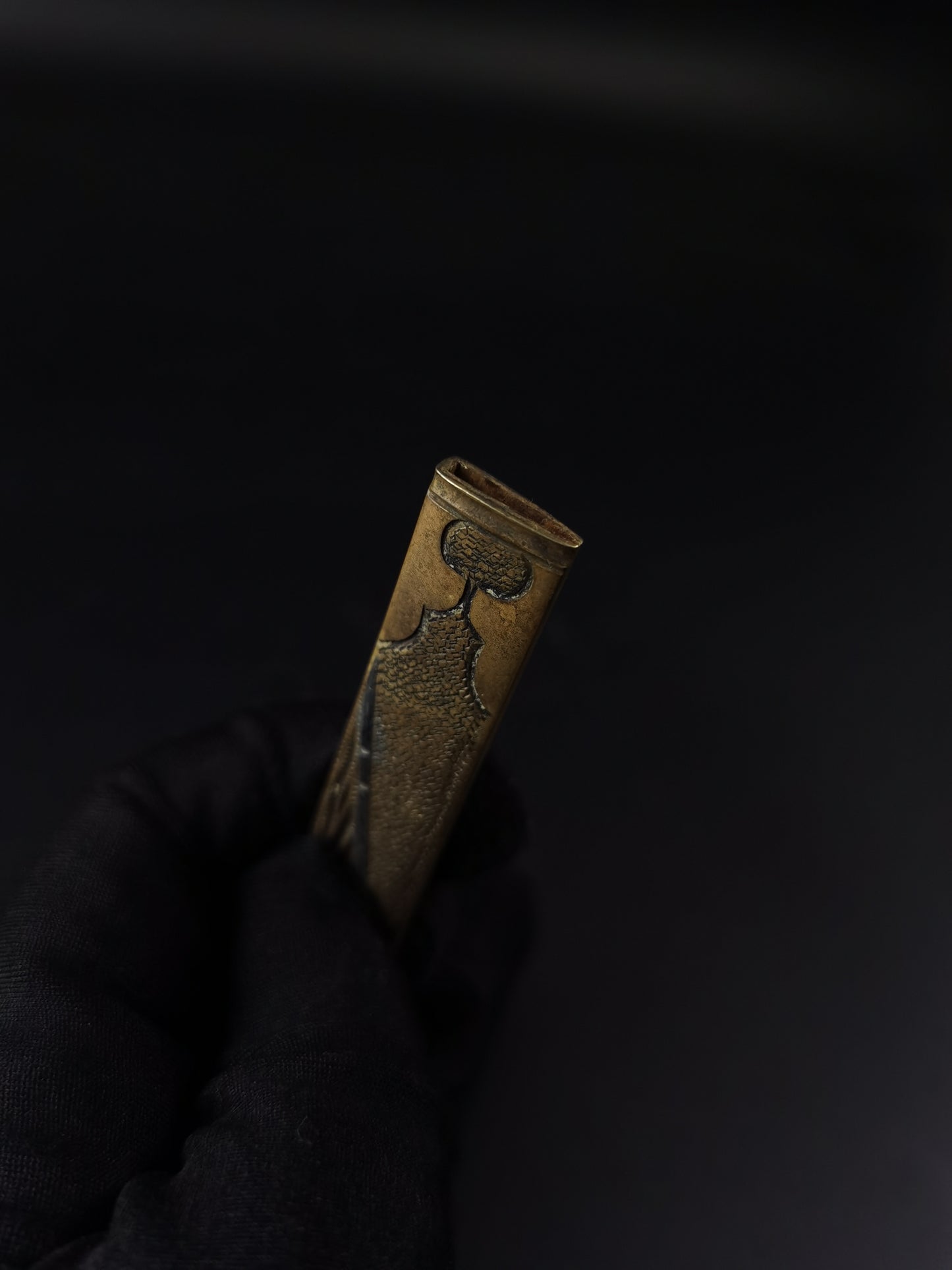 Japanese Brass Ground Matsushiro Design, Kozuka & Kogai Two-piece Set for wakziashi and tanto Edo period antique D129