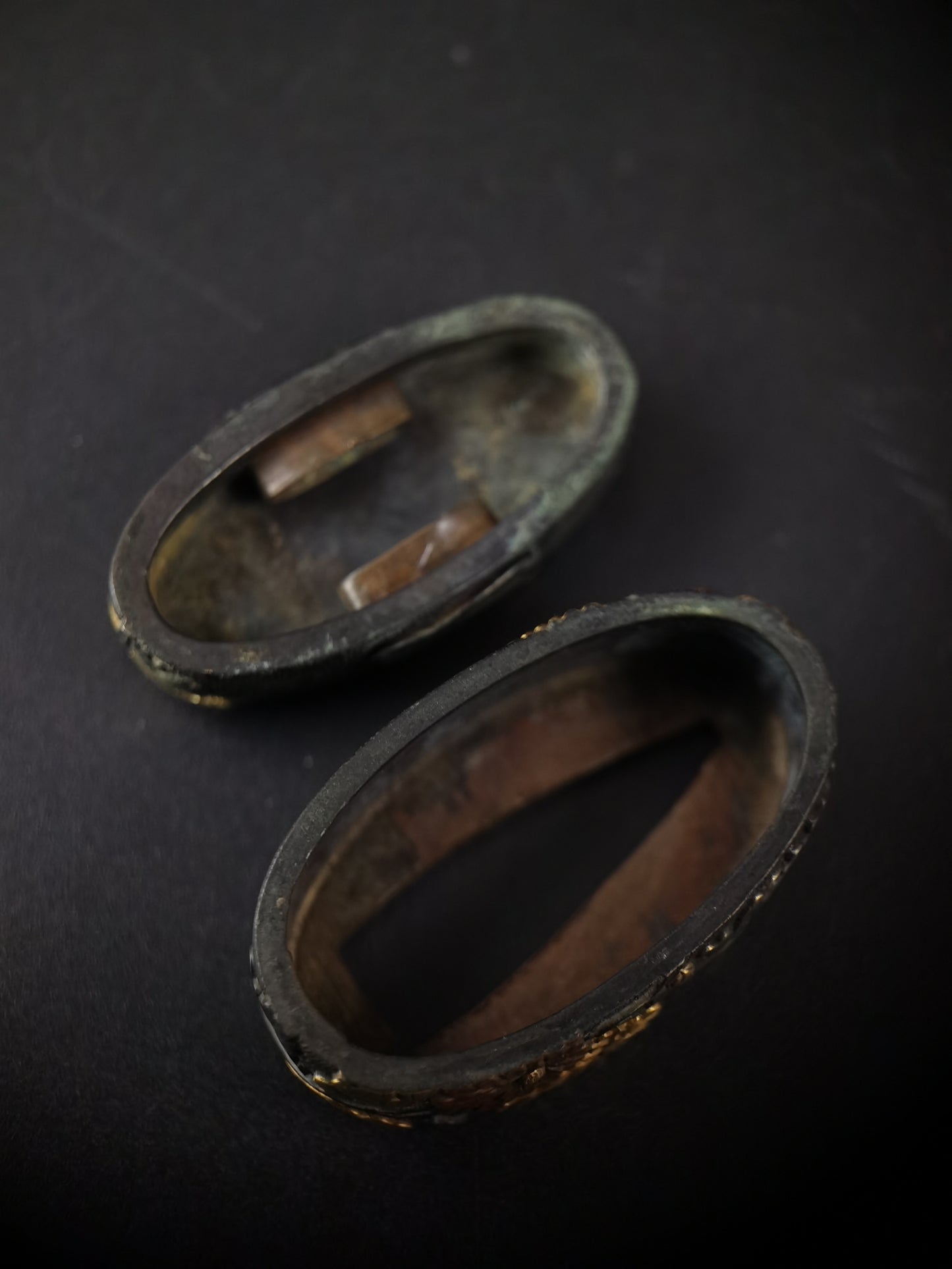 Japanese Chrysanthemum Fuchi & Kashira for Katana and Wakziashi Edo Period Antique B102