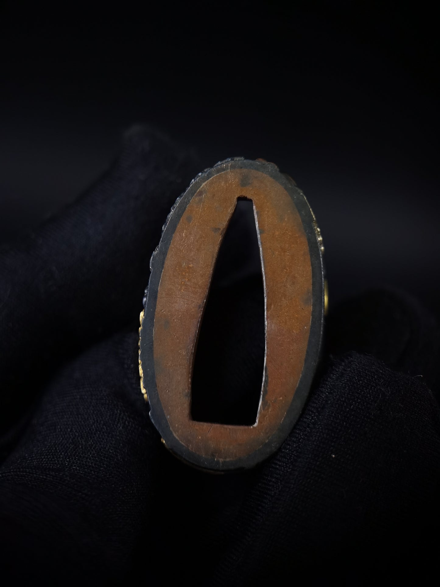 Japanese Chrysanthemum Fuchi & Kashira for Katana and Wakziashi Edo Period Antique B102