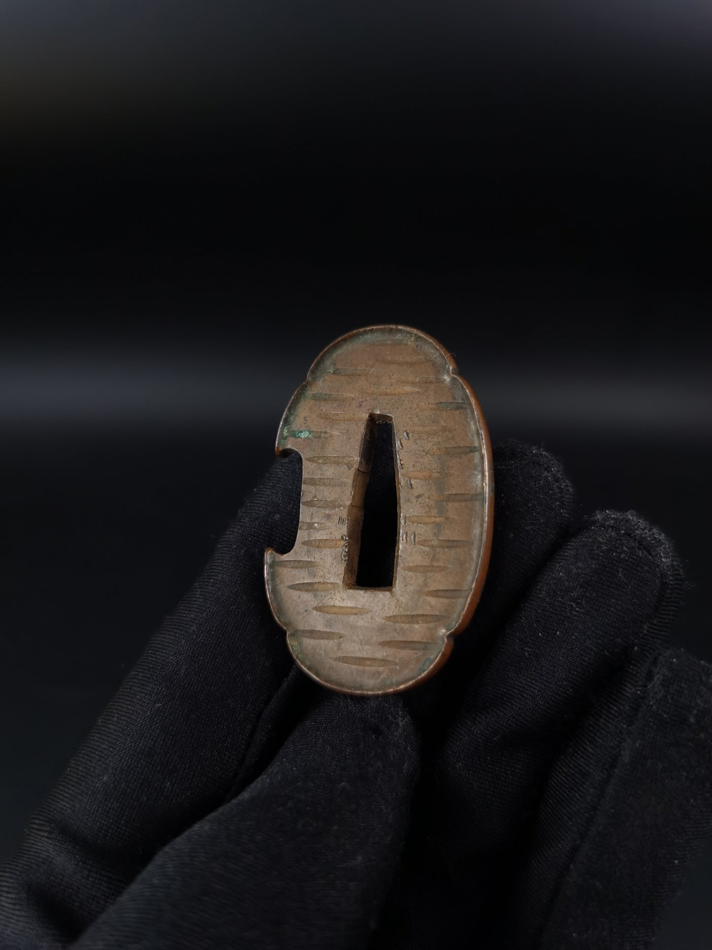 Japanese Shakudo Plain Tsuba for Tanto, Edo Period Antique A234