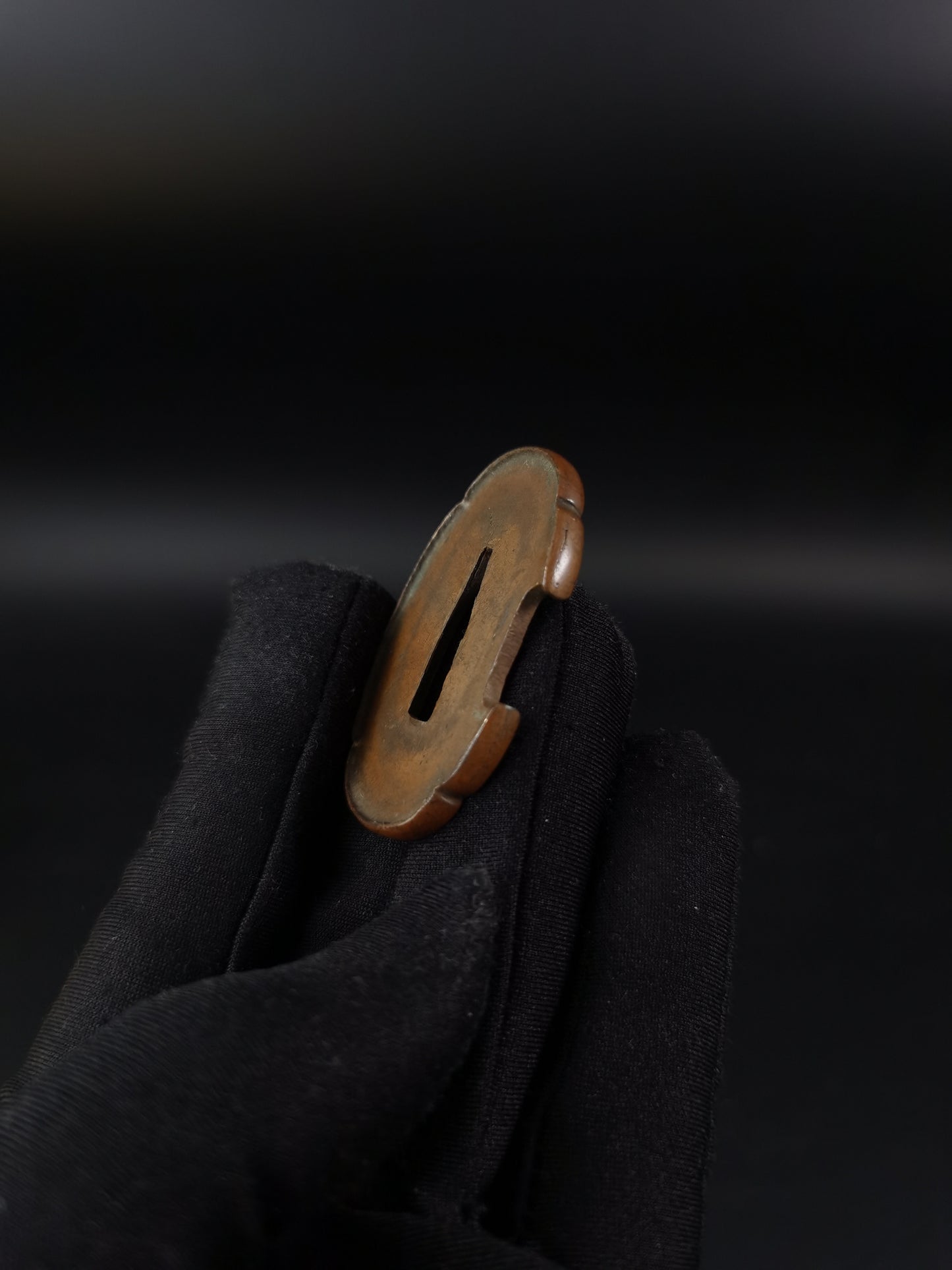 Japanese Shakudo Plain Tsuba for Tanto, Edo Period Antique A234