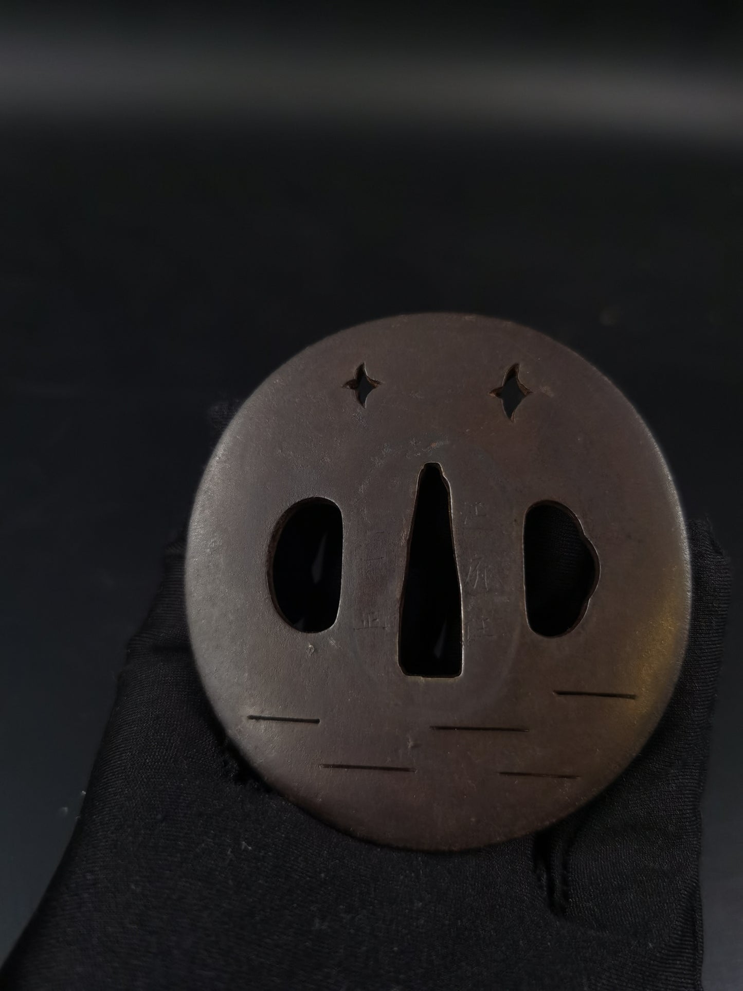 Japanese Flying birds on the lake Tsuba for Wakziashie Edo Period Antique A243