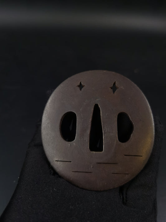 Japanese Flying birds on the lake Tsuba for Wakziashie Edo Period Antique A243