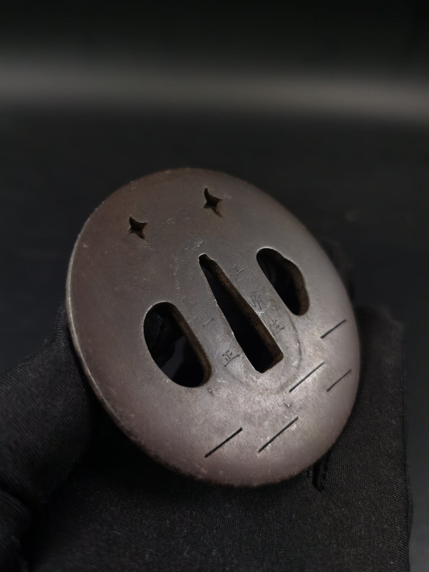Japanese Flying birds on the lake Tsuba for Wakziashie Edo Period Antique A243