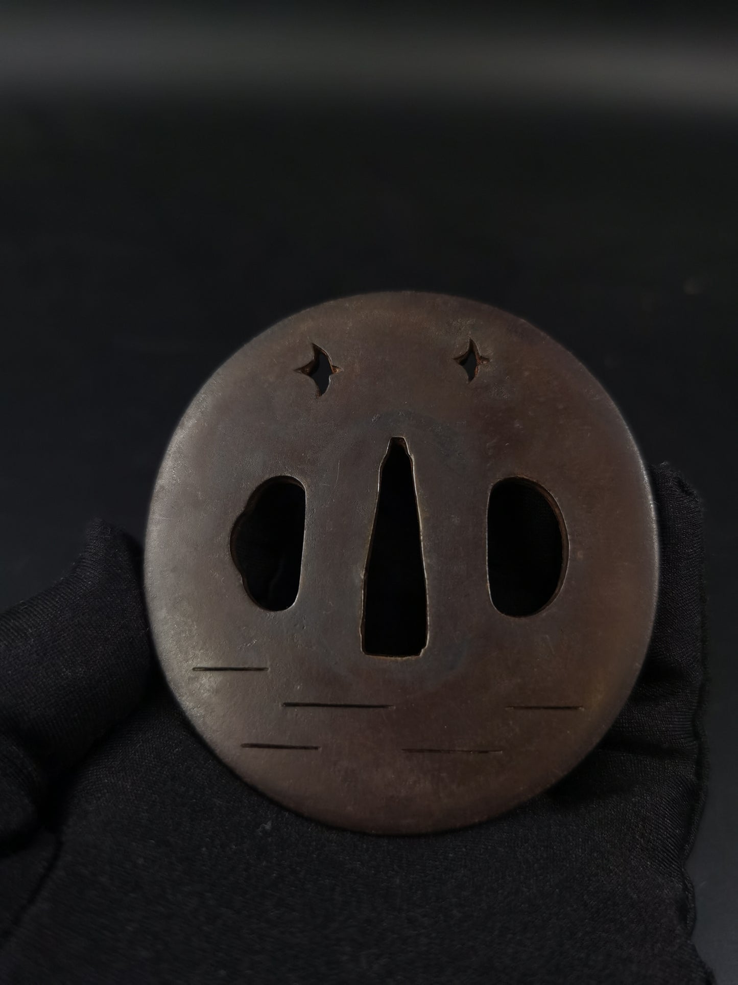 Japanese Flying birds on the lake Tsuba for Wakziashie Edo Period Antique A243