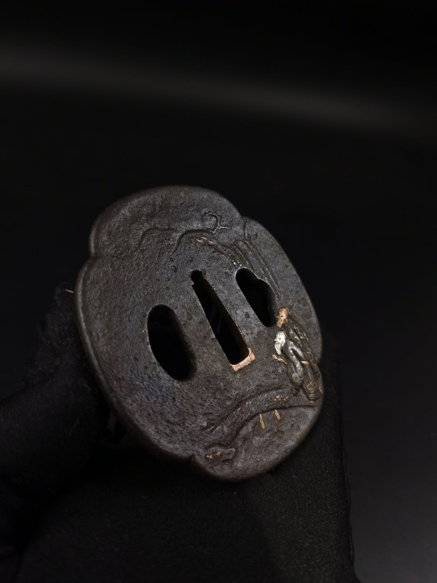 Japanese Sages Pattern Tsuba for Katana and Wakziashi Edo Period Antique A249
