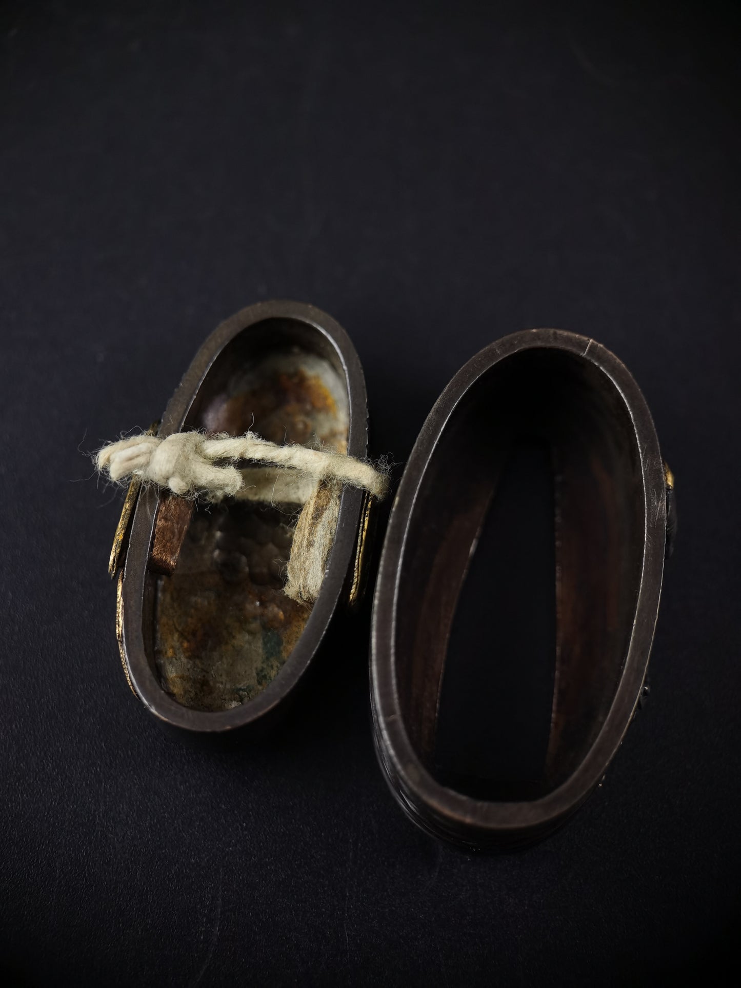 Japanese Immortal Crane and Immortal Turtle Fuchi Kashira for Katana and Wakziashi Edo Period Antique B112