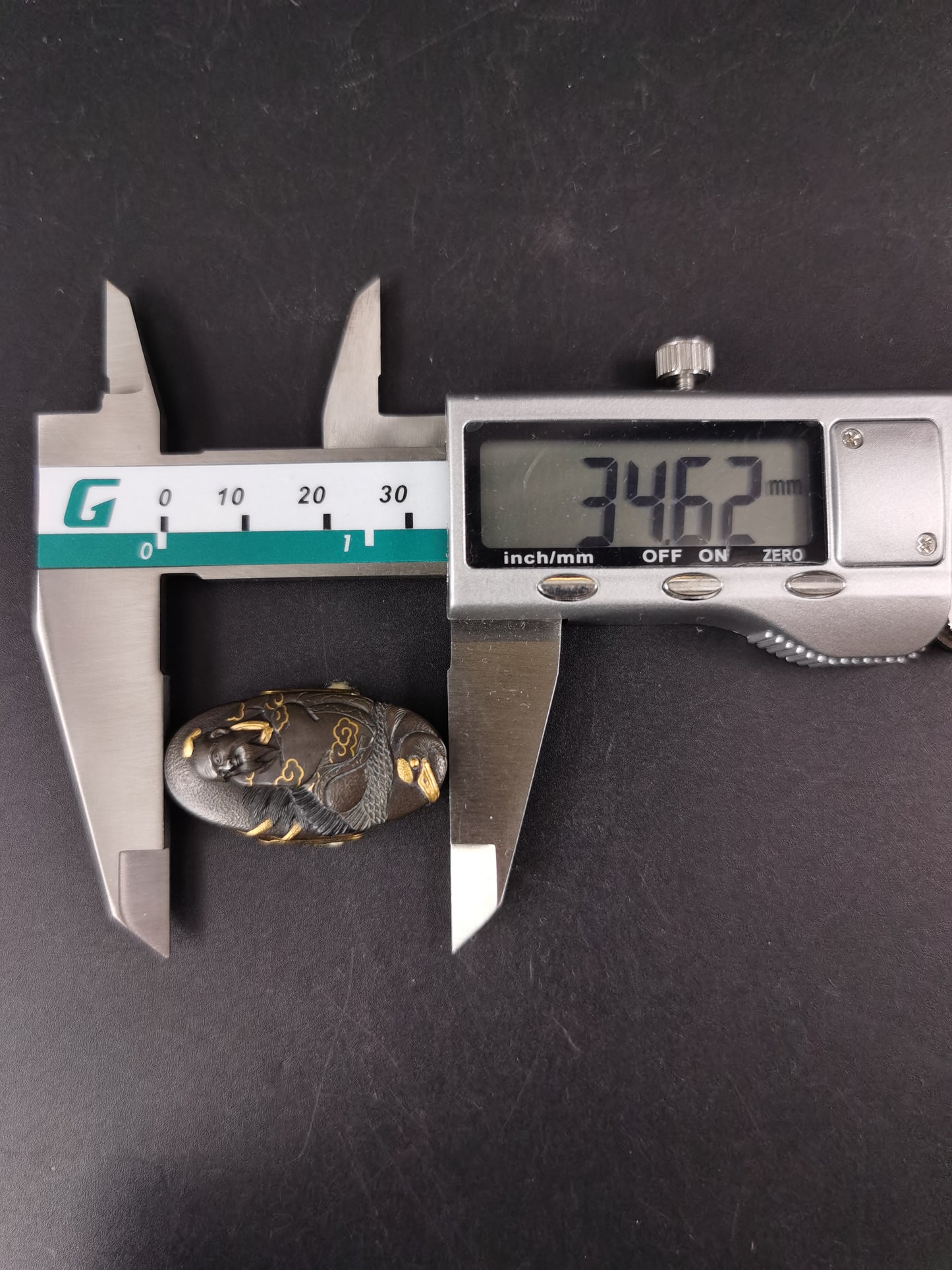 Japanese Immortal Crane and Immortal Turtle Fuchi Kashira for Katana and Wakziashi Edo Period Antique B112