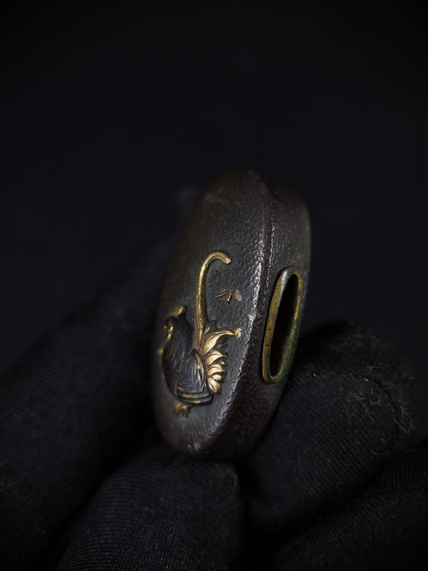 Japanese Parent child chicken Fuchi & Kashira for Katana and Wakziashi Edo Period B115