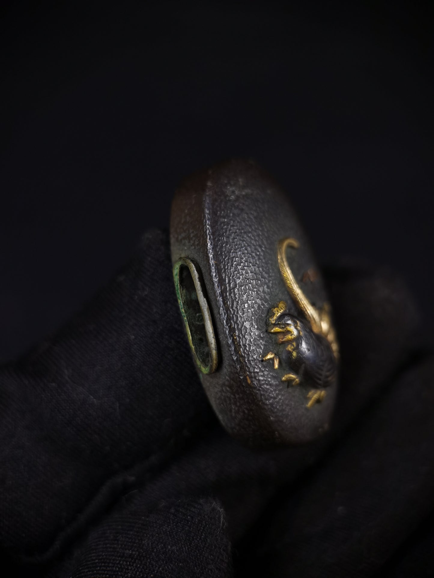 Japanese Parent child chicken Fuchi & Kashira for Katana and Wakziashi Edo Period B115