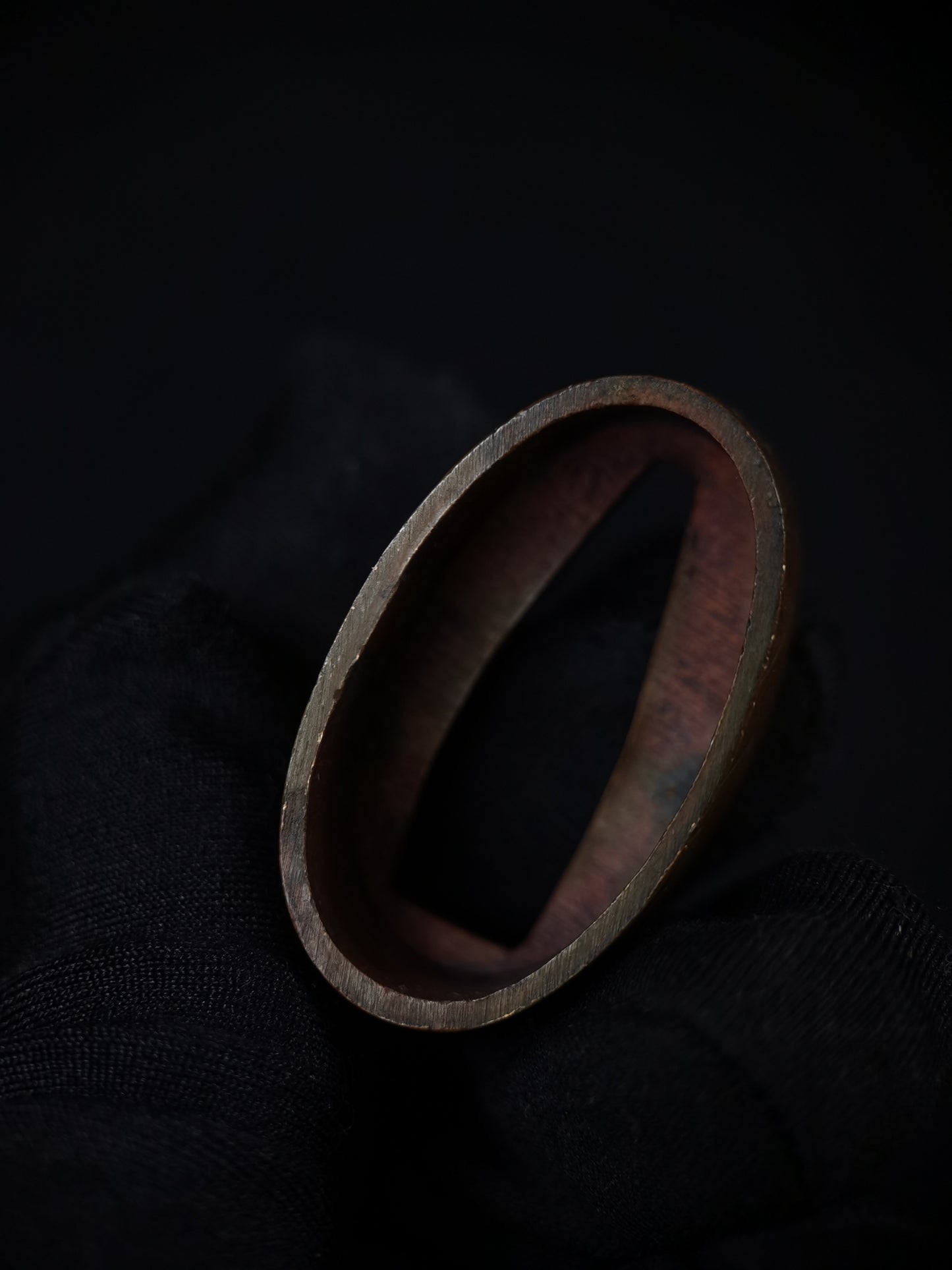 Japanese Geometric Lightning Pattern Pattern Single Fuchi for Katana Wakziashi Edo Period Antique F175