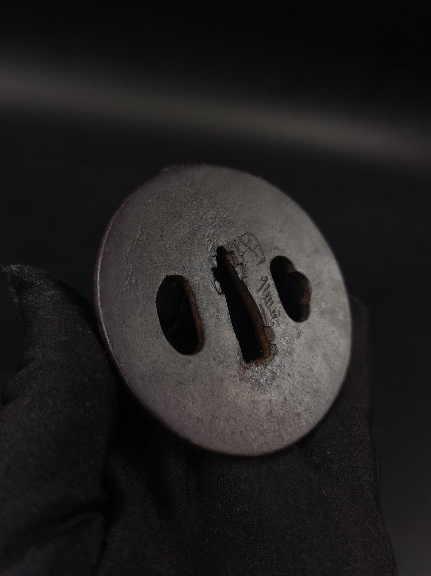 Japanese Antique Plain Tsuba for Wakziashi Edo Period A259