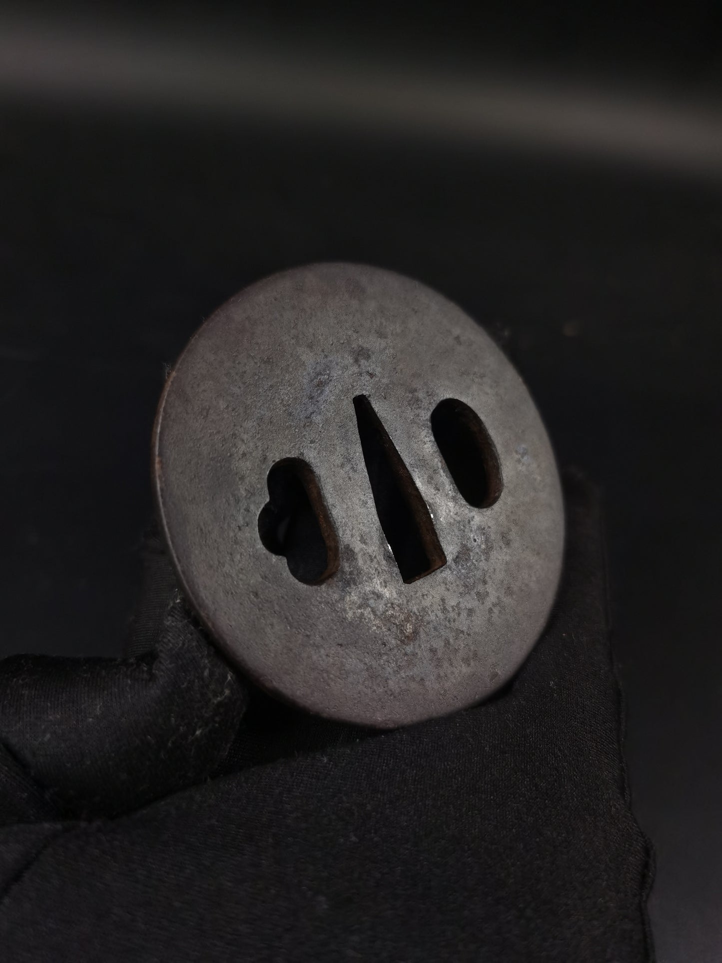 Japanese Antique Plain Tsuba for Wakziashi Edo Period A259
