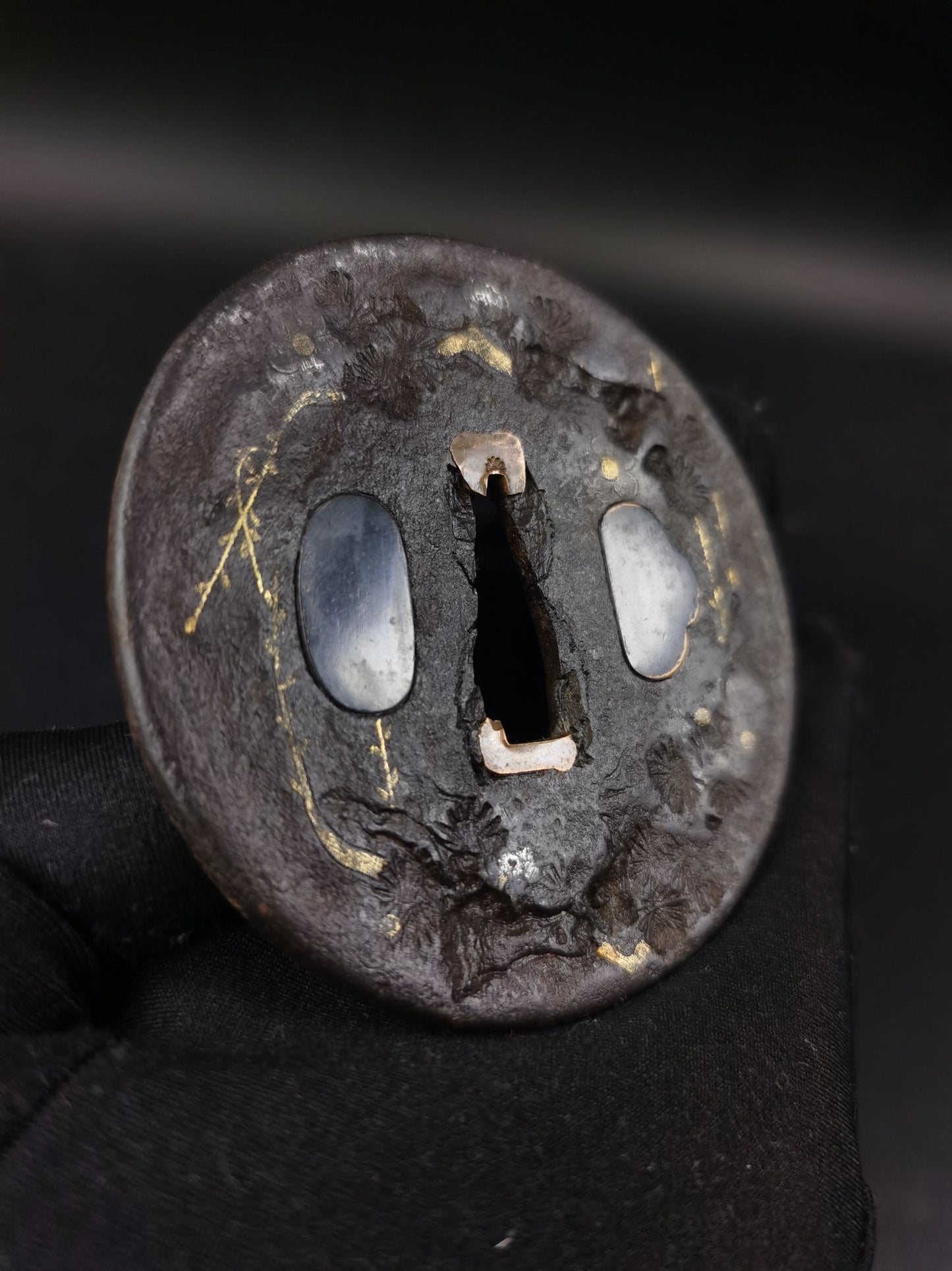 Japanese Antique Pine and Plum Tsuba for Katana and Wakziashi Edo Period A263