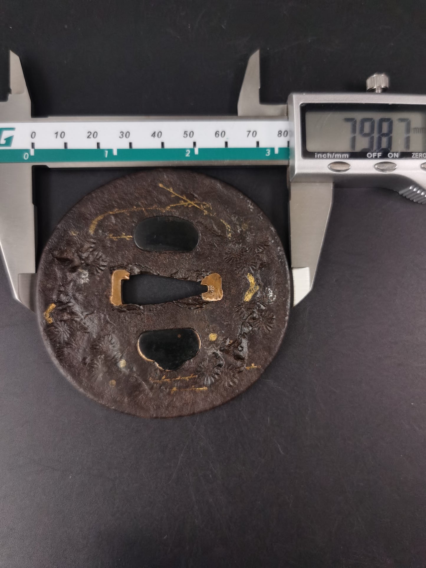 Japanese Antique Pine and Plum Tsuba for Katana and Wakziashi Edo Period A263