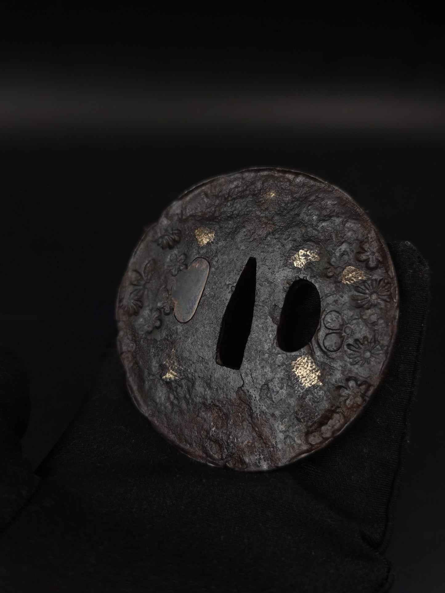 Japanese Antique Flower Tsuba for Katana and Wakziashi Edo Period A268