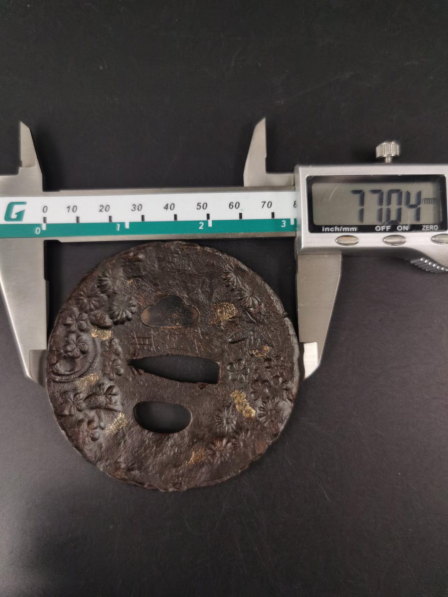 Japanese Antique Flower Tsuba for Katana and Wakziashi Edo Period A268