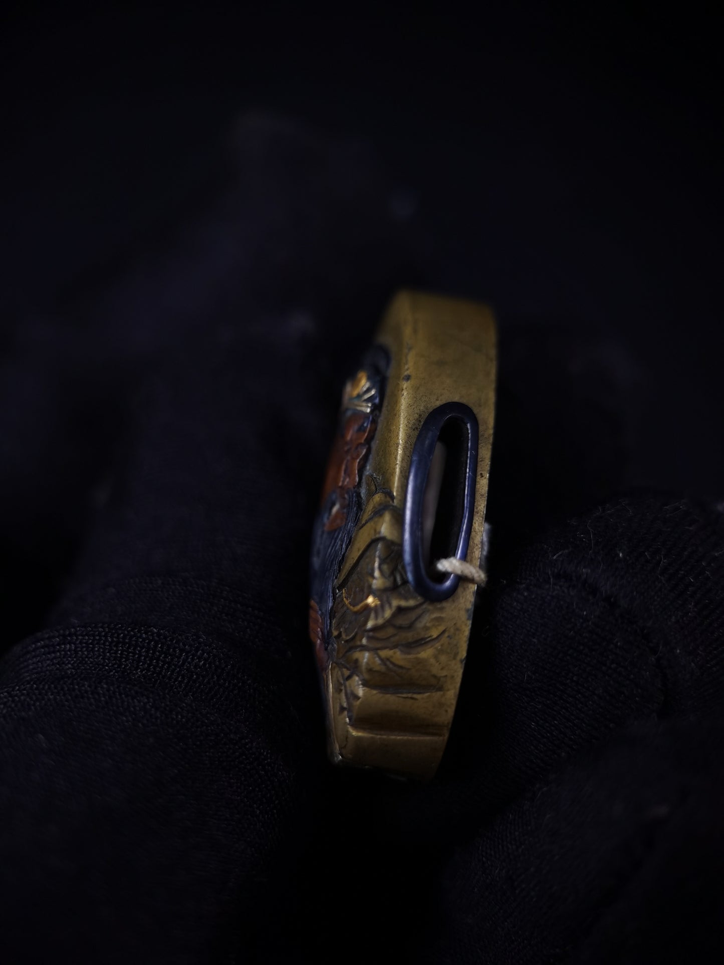Japanese Guan Yu of the Three Kingdoms Fuchi Kashira for Katana and Wakziashi Edo Period Antique B122