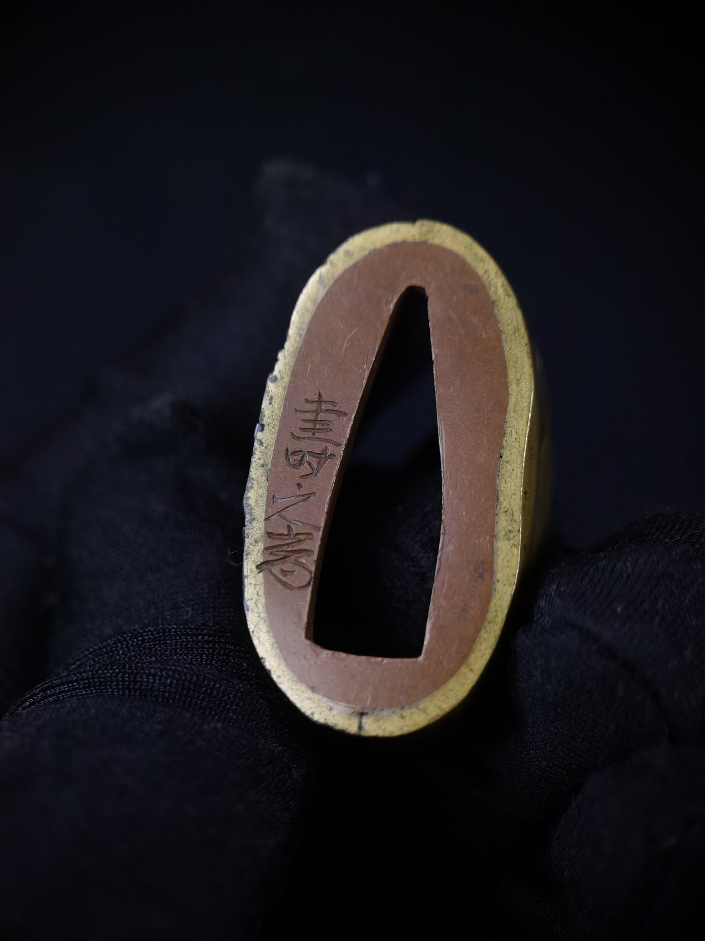 Japanese Guan Yu of the Three Kingdoms Fuchi Kashira for Katana and Wakziashi Edo Period Antique B122