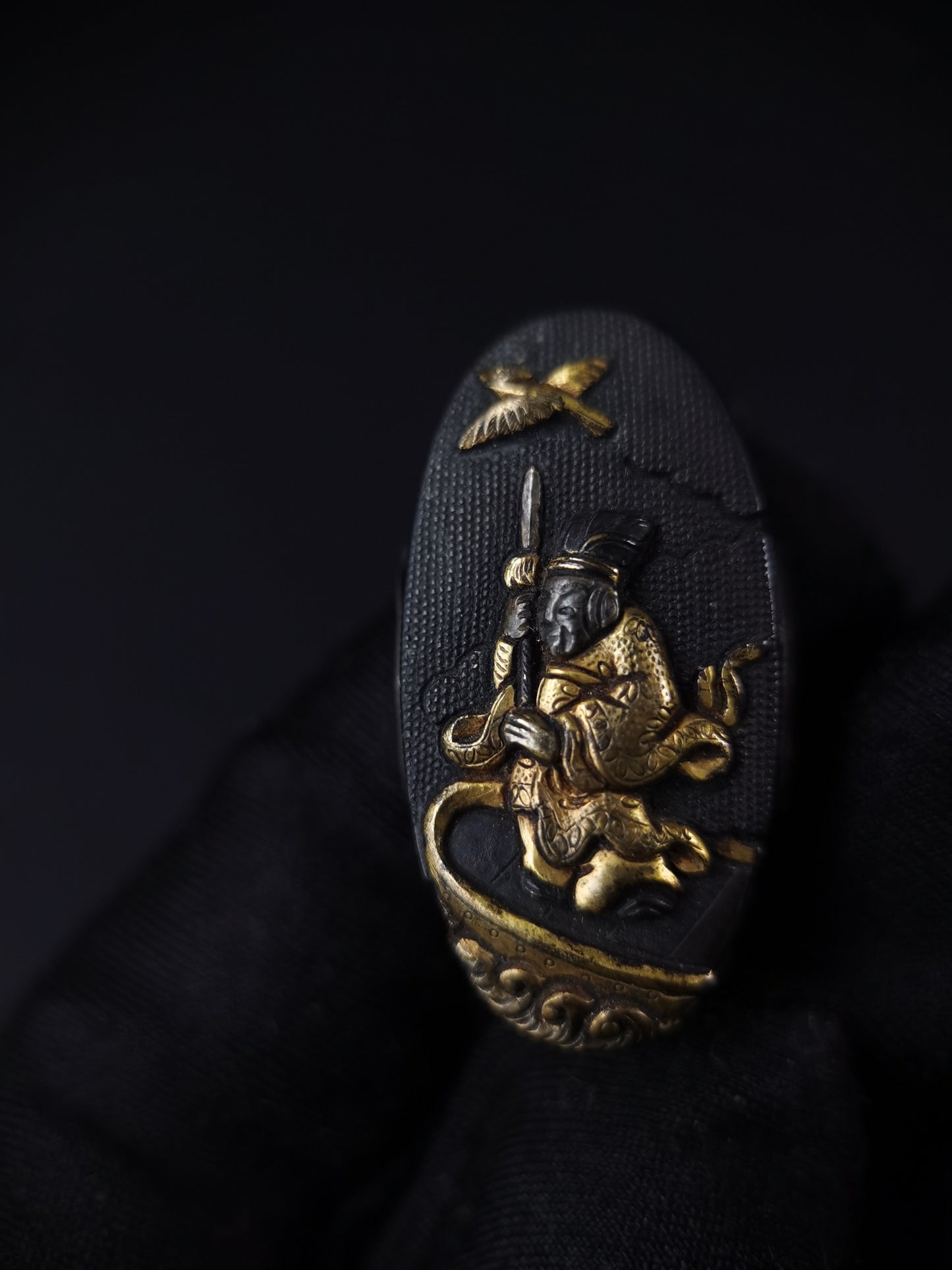 Japanese The Battle of Red Cliffs Fuchi & Kashira for Katana and Wakziashi Edo Period B125
