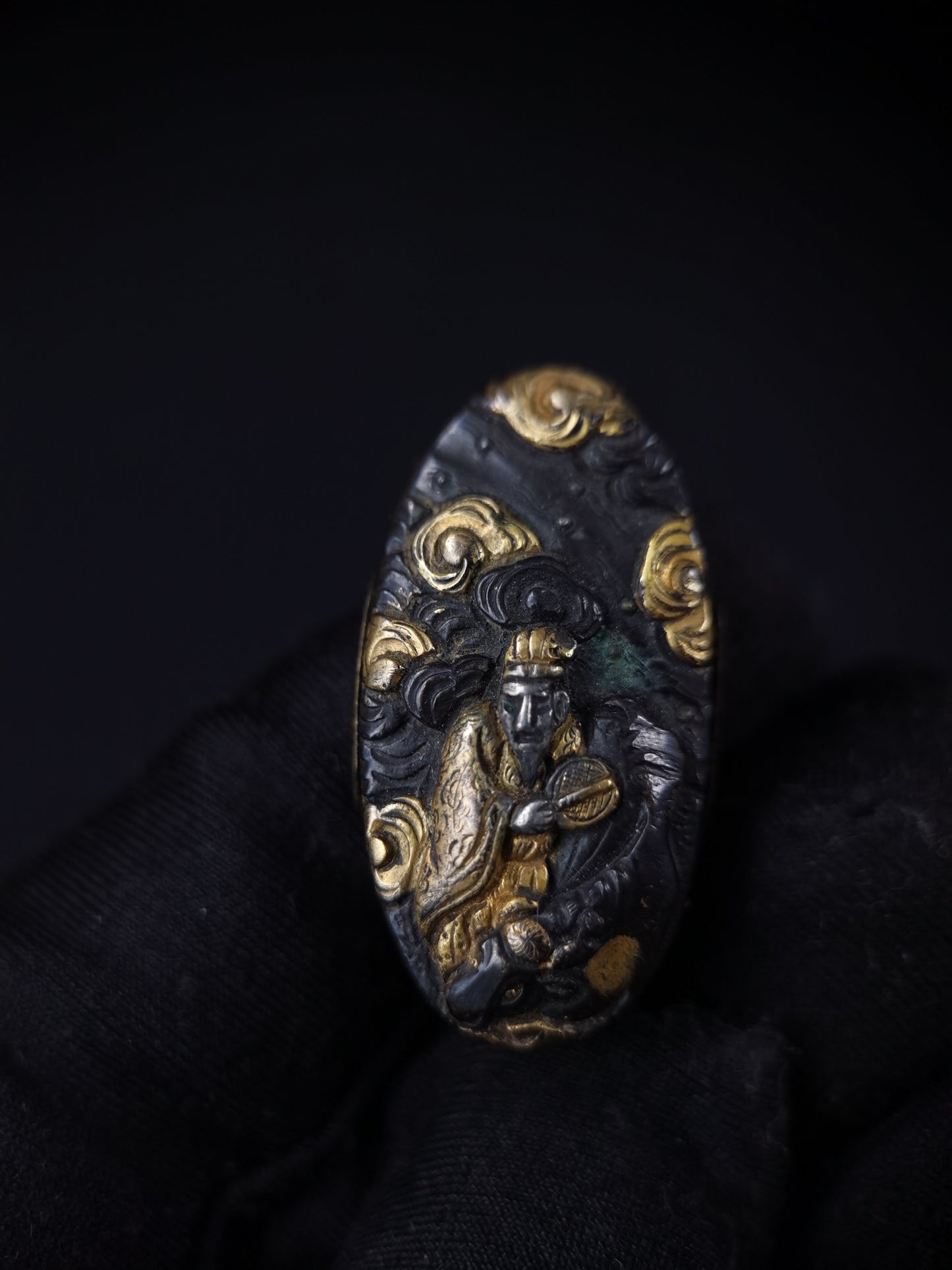 Japanese The Weaving Maiden and the Herd Boy Fuchi & Kashira for Wakziashi Edo Period B126