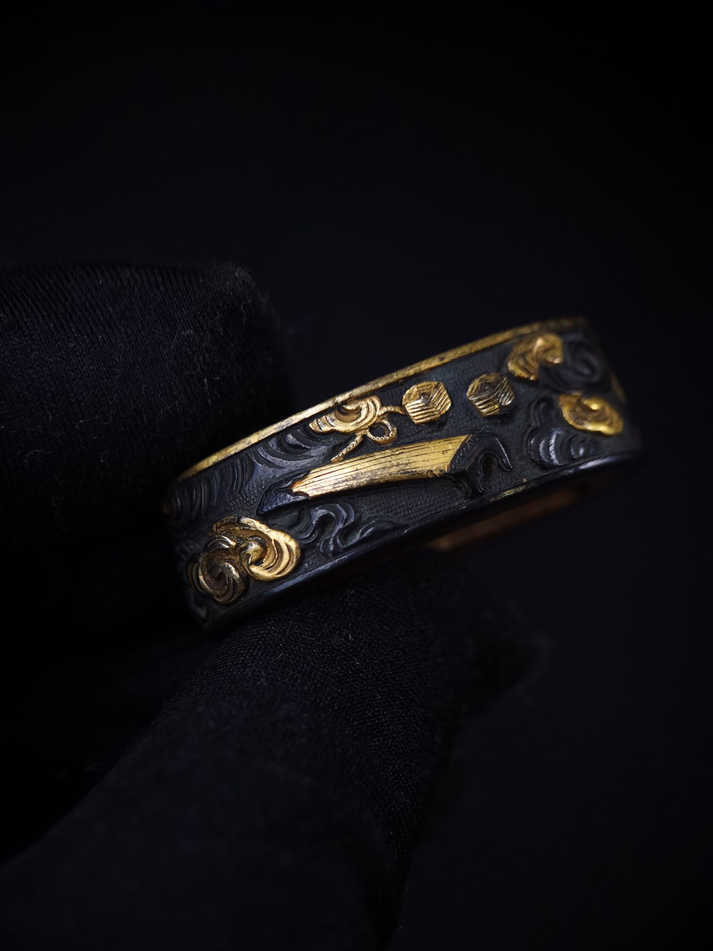 Japanese The Weaving Maiden and the Herd Boy Fuchi & Kashira for Wakziashi Edo Period B126
