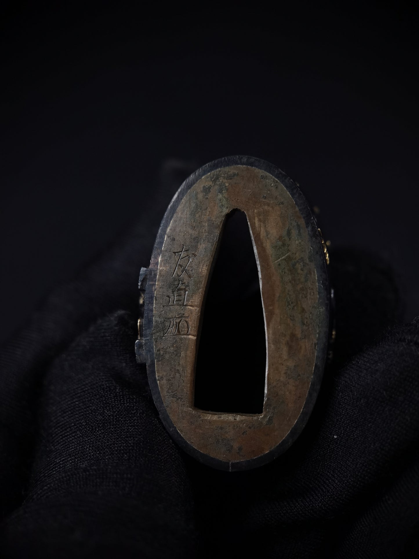 Japanese Yoshitsune and Benkei Fuchi & Kashira for Katana Wakziashi Edo Period Antique B127