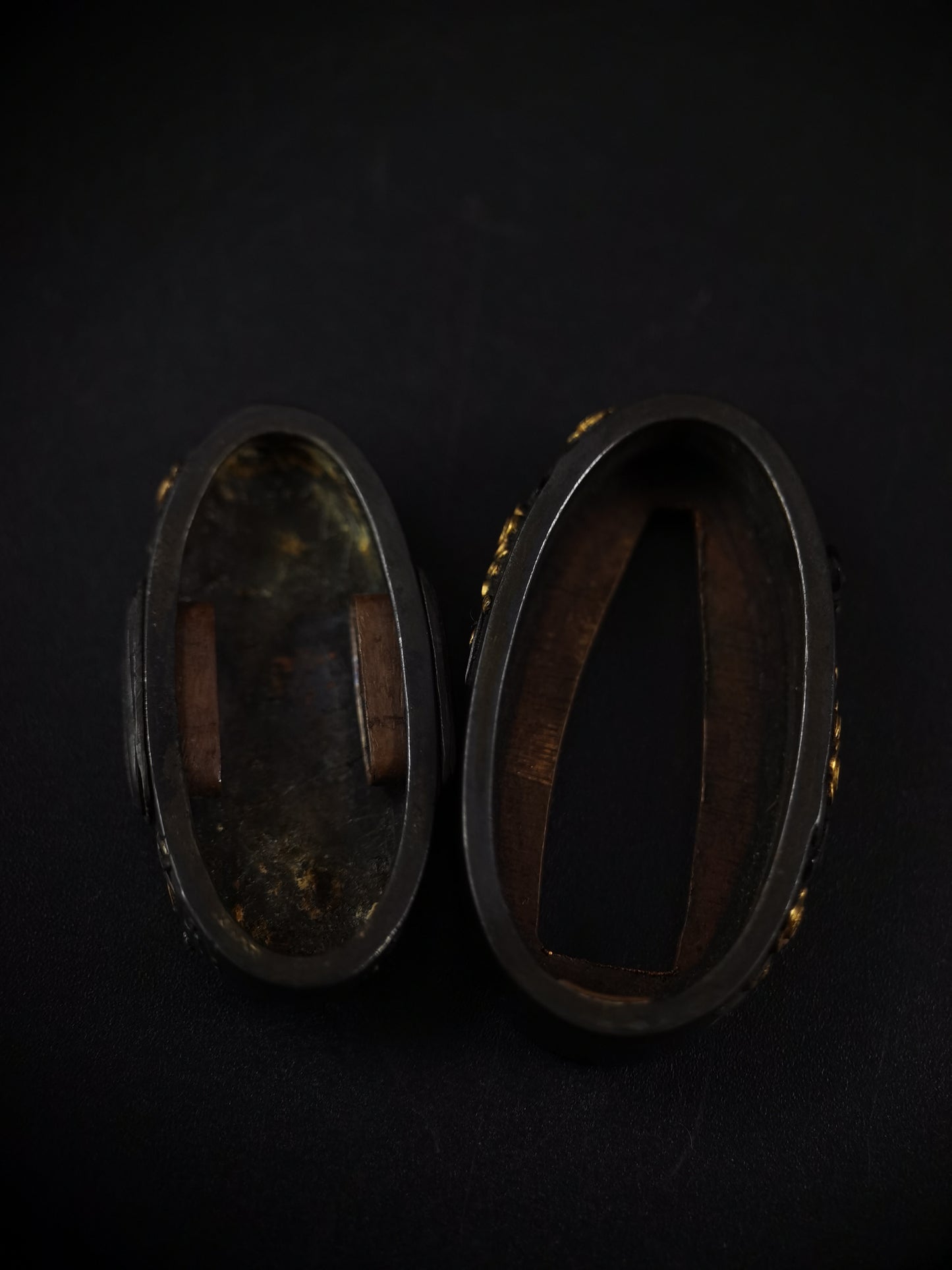 Japanese Iron Crutch Immortal Fuchi & Kashira for Katana and Wakziashi Edo Period Antique B128