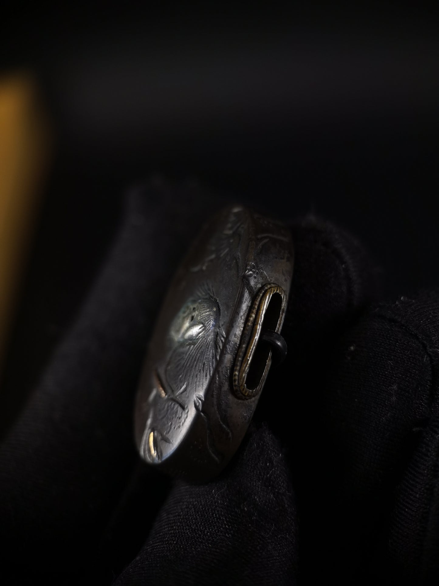 Japanese Sage Pattern Fuchi & Kashira for Katana and Wakziashi Edo Period Antique B130