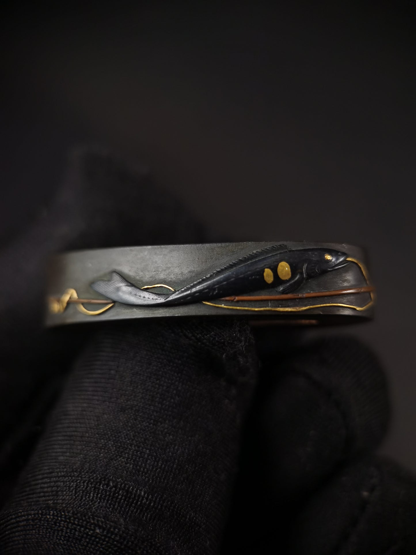 Japanese The harvest of fishing Fuchi & Kashira for Wakziashi Edo Period B131