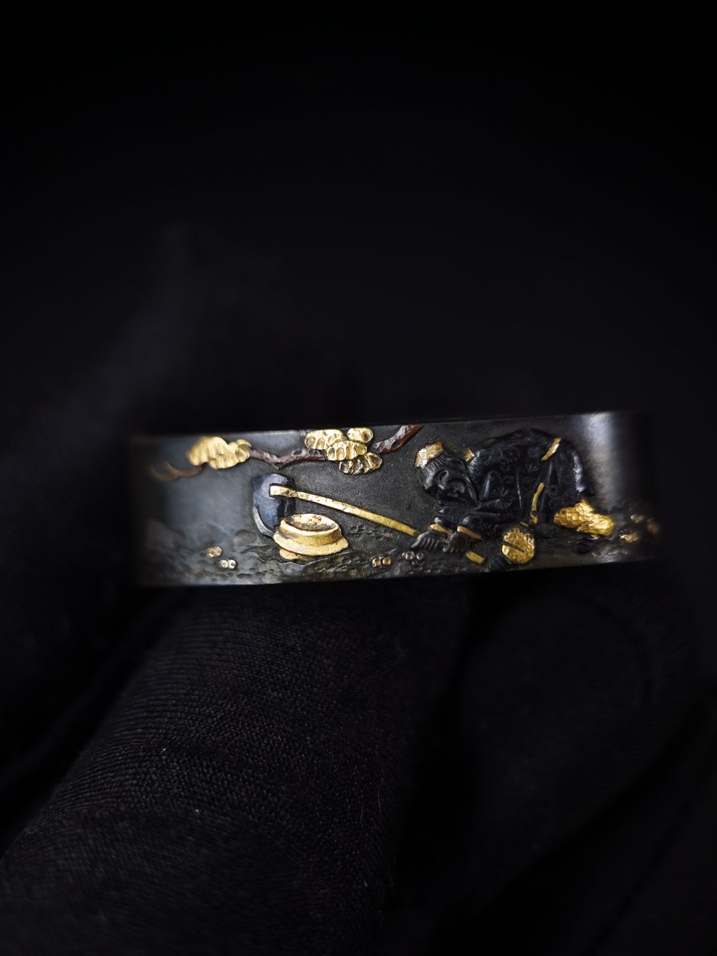 Japanese The Story of Filial Piety Fuchi & Kashira for Katana and Wakziashi Edo Period B133