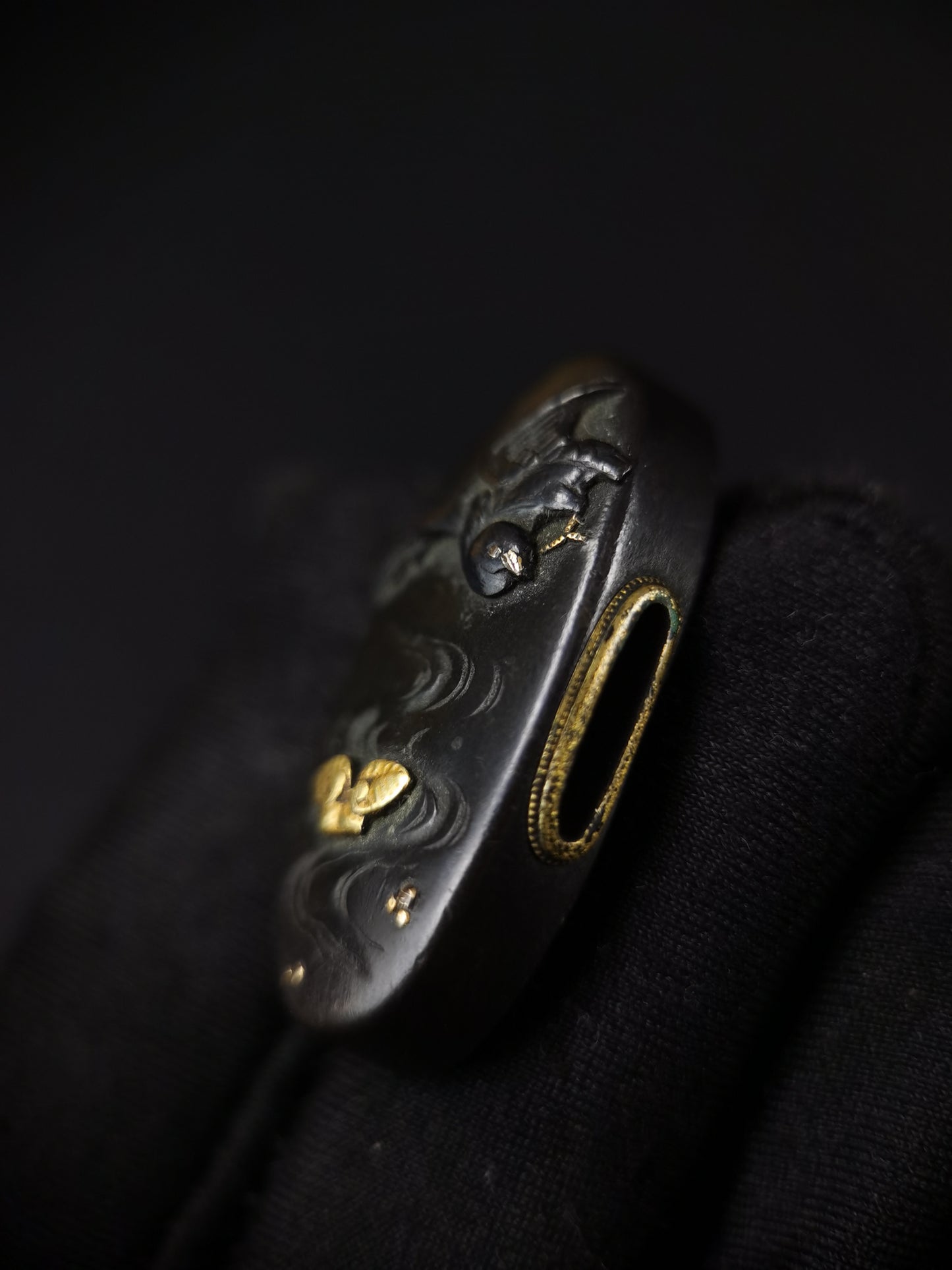 Japanese Waterfowl Fuchi & Kashira for Katana and Wakziashi Edo Period Antique B134