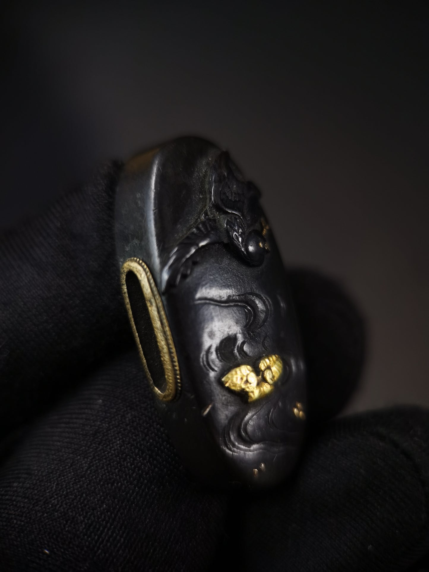 Japanese Waterfowl Fuchi & Kashira for Katana and Wakziashi Edo Period Antique B134