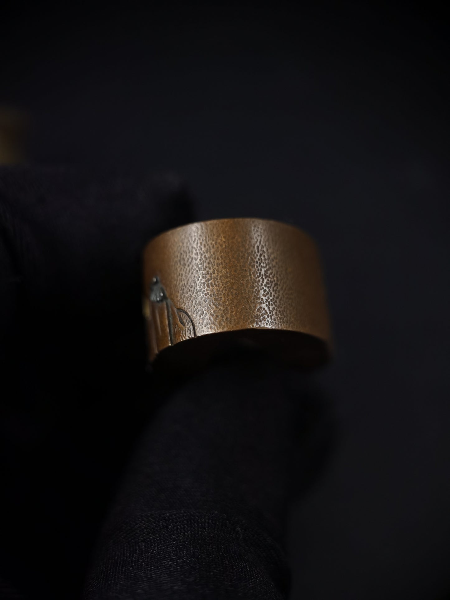Japanese Zhuangzi and the Butterfly Dream Pattern Single Fuchi for Katana Wakziashi Edo Period Antique F191