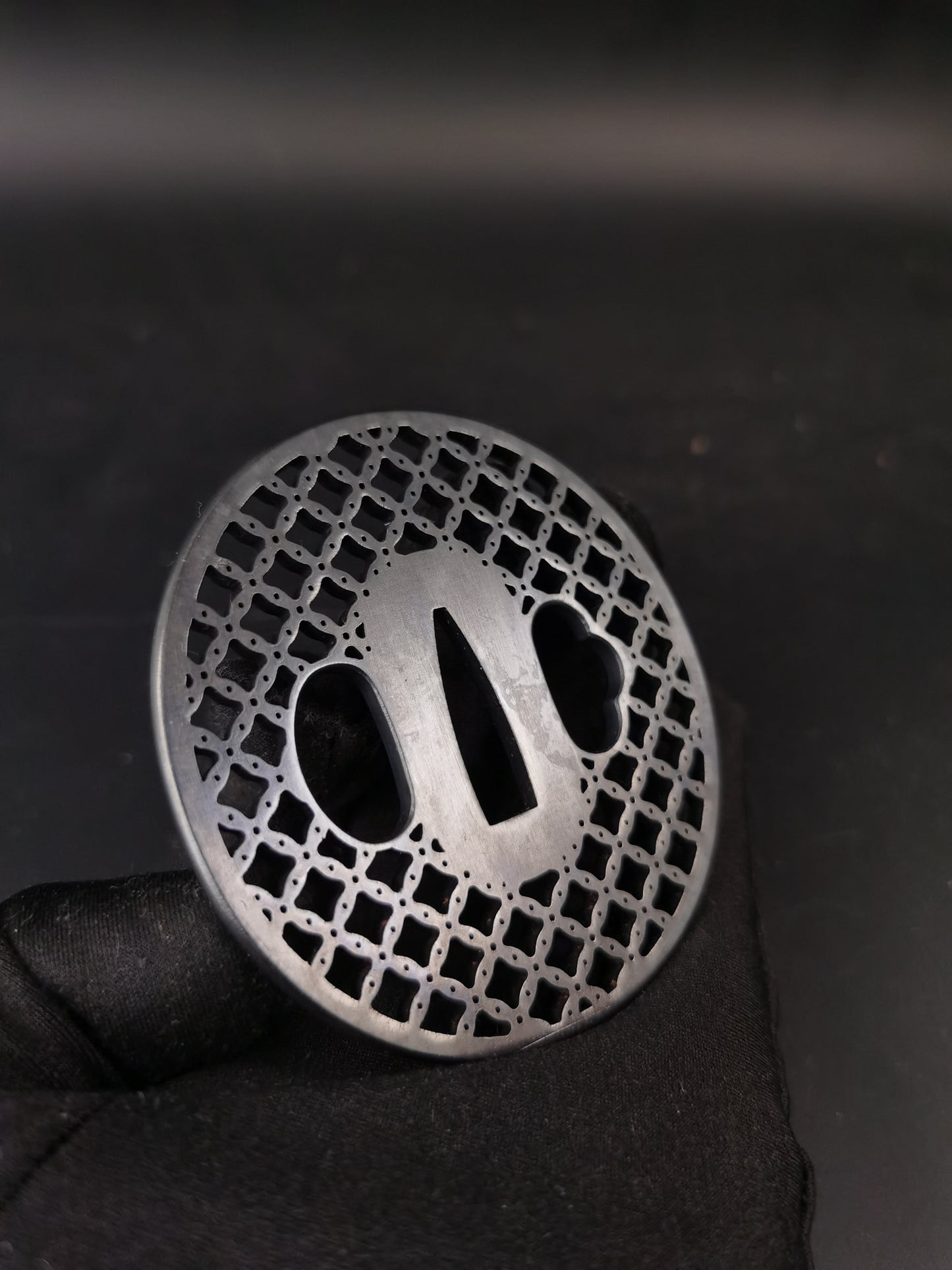 Japanese Shippo-mon Sukashi Tsuba for Katana and Wakziashi, X017