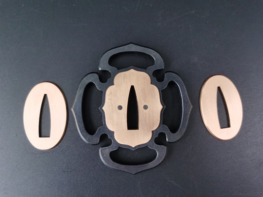 Japanese Aoi-gata Sukashi Tsuba for Tachi and Hand-Tachi, X020