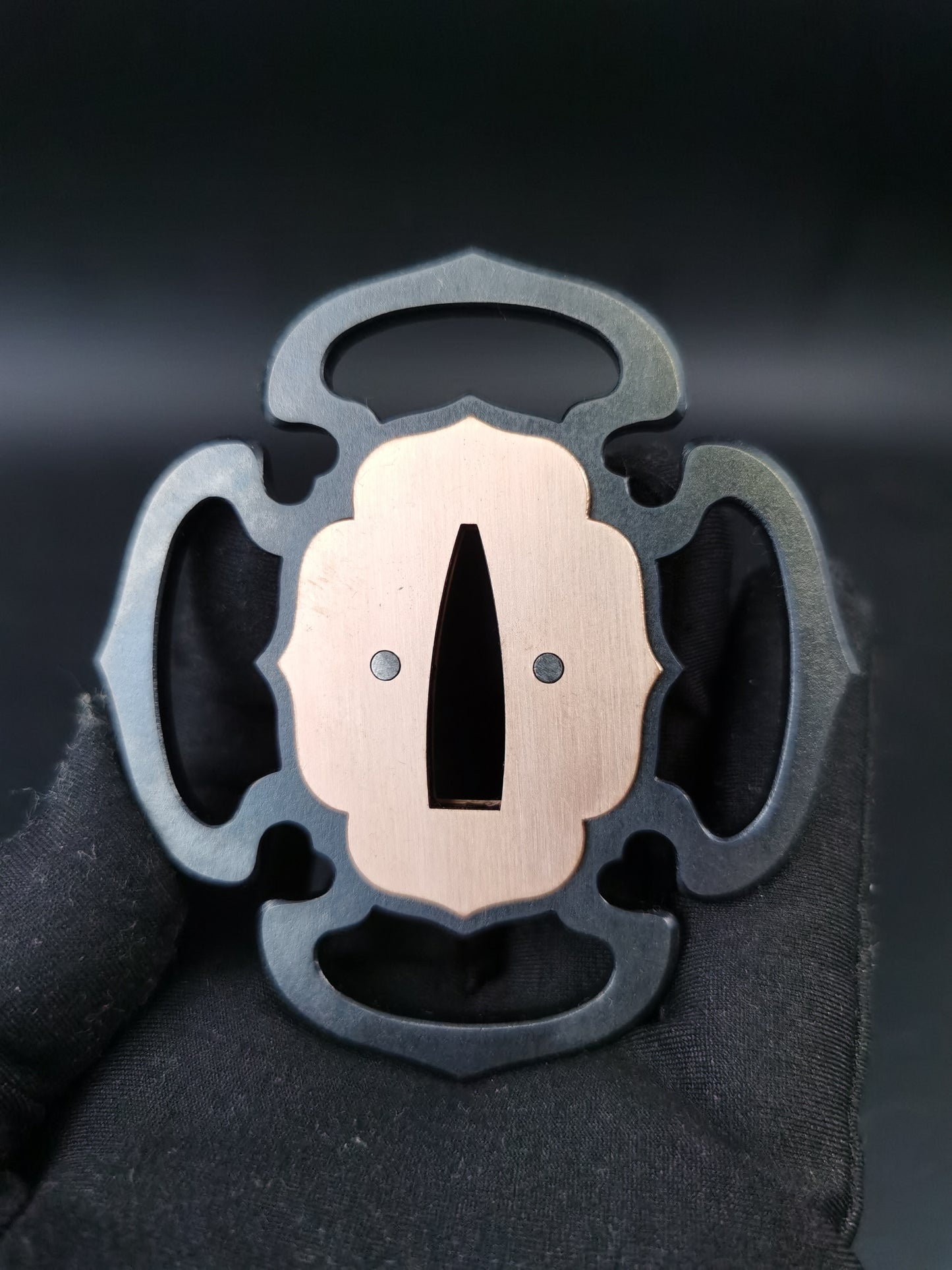 Japanese Aoi-gata Sukashi Tsuba for Tachi and Hand-Tachi, X020