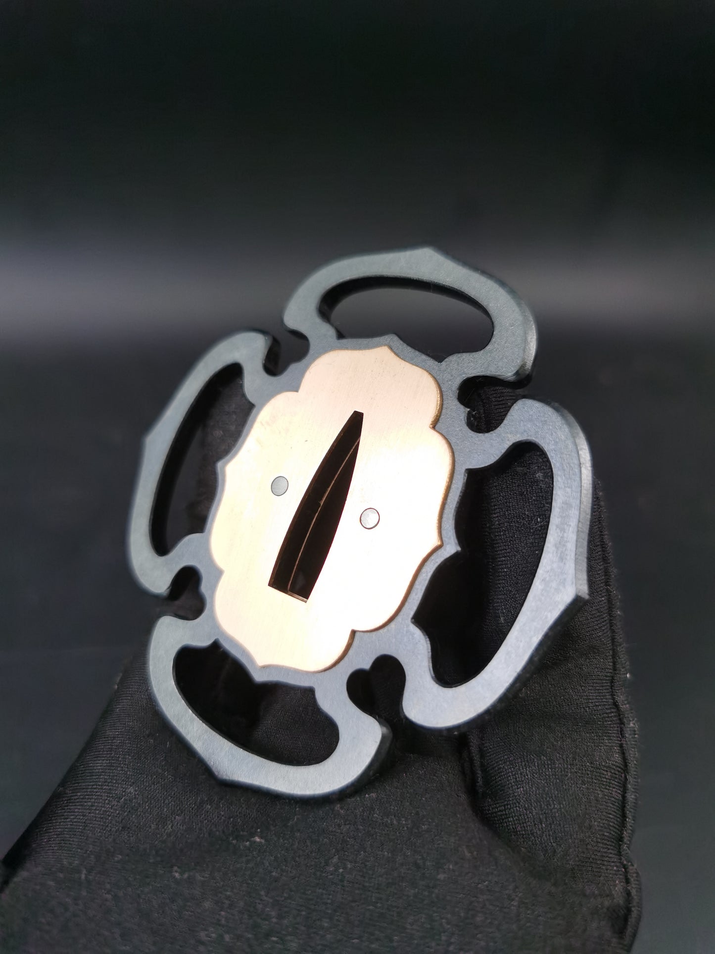 Japanese Aoi-gata Sukashi Tsuba for Tachi and Hand-Tachi, X020